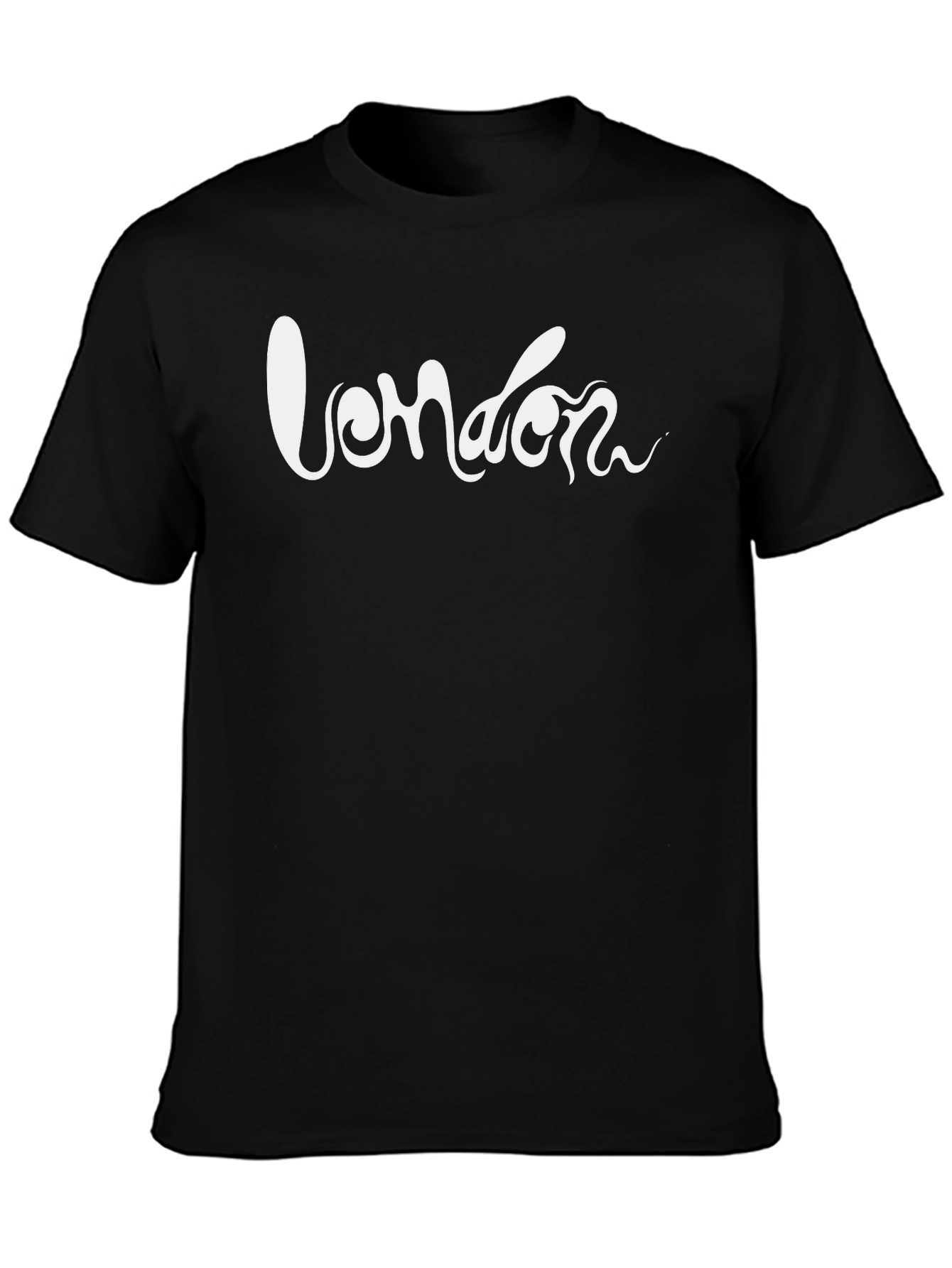 London Script Graphic T-Shirt - Casual Black Tee