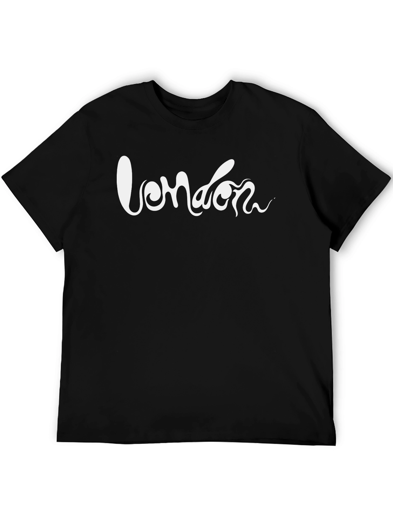 London Script Graphic T-Shirt - Casual Black Tee