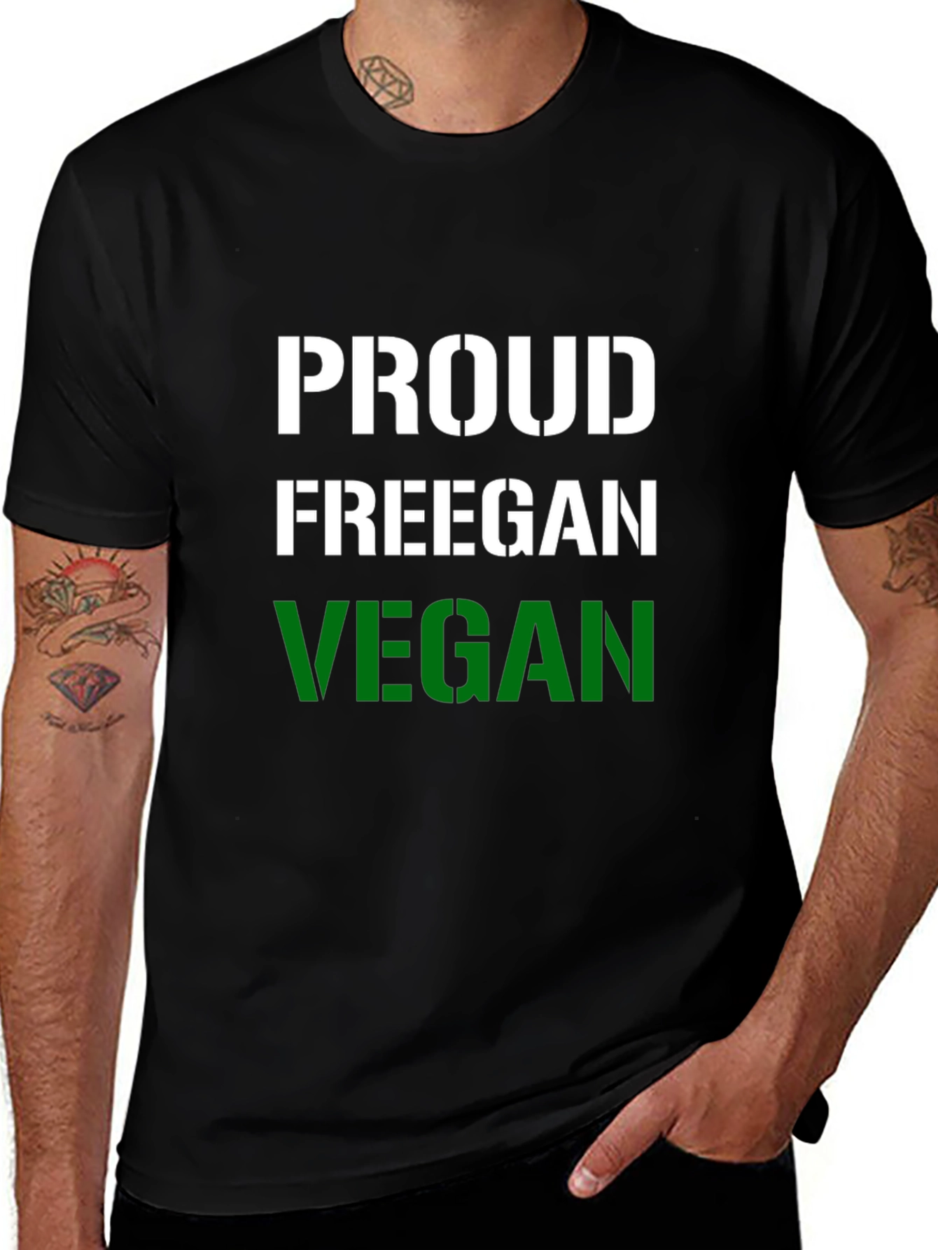 Proud Freegan Vegan Black T-Shirt