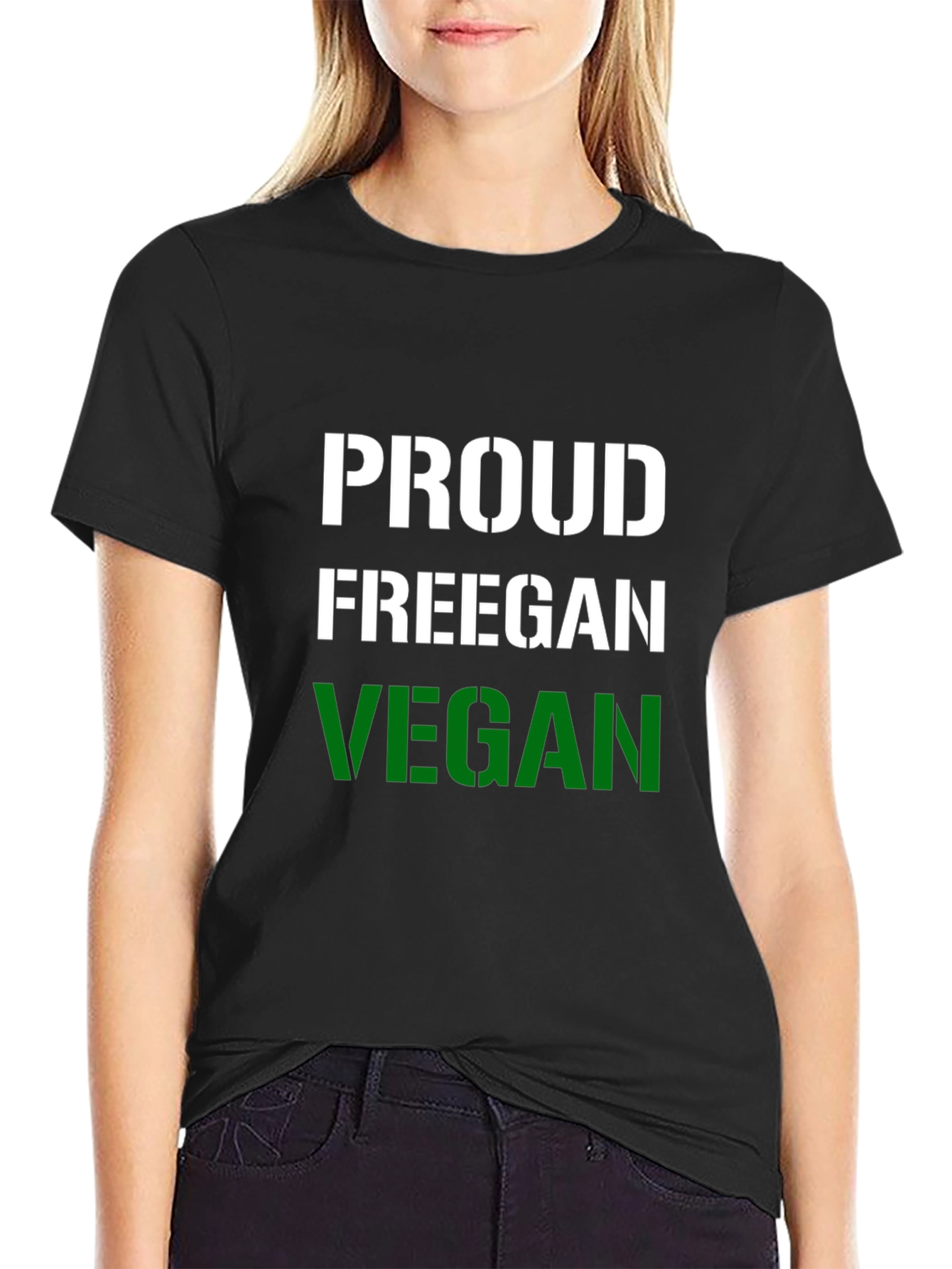 Proud Freegan Vegan Black T-Shirt