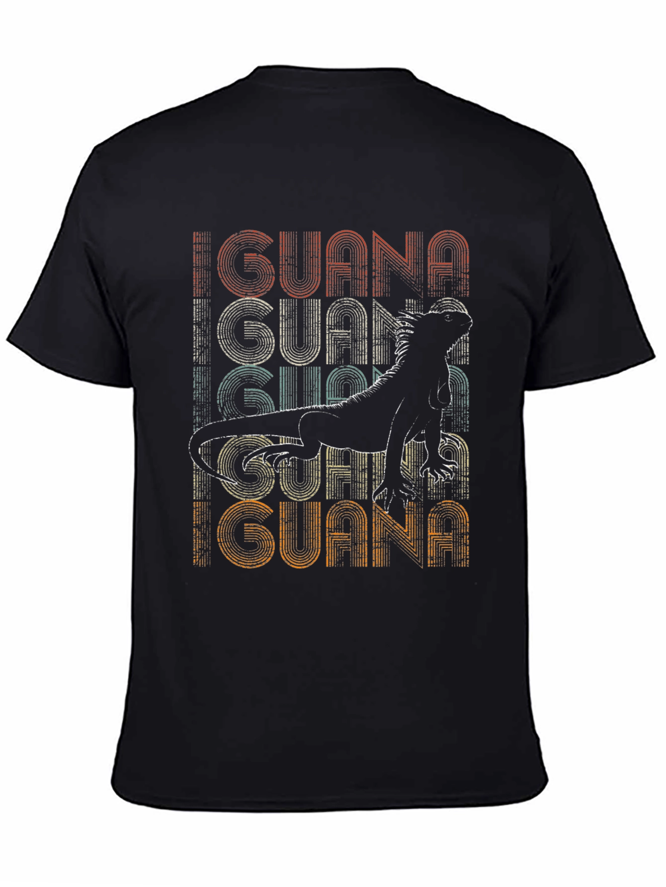 Retro Iguana Graphic Tee - Mens Black T-Shirt