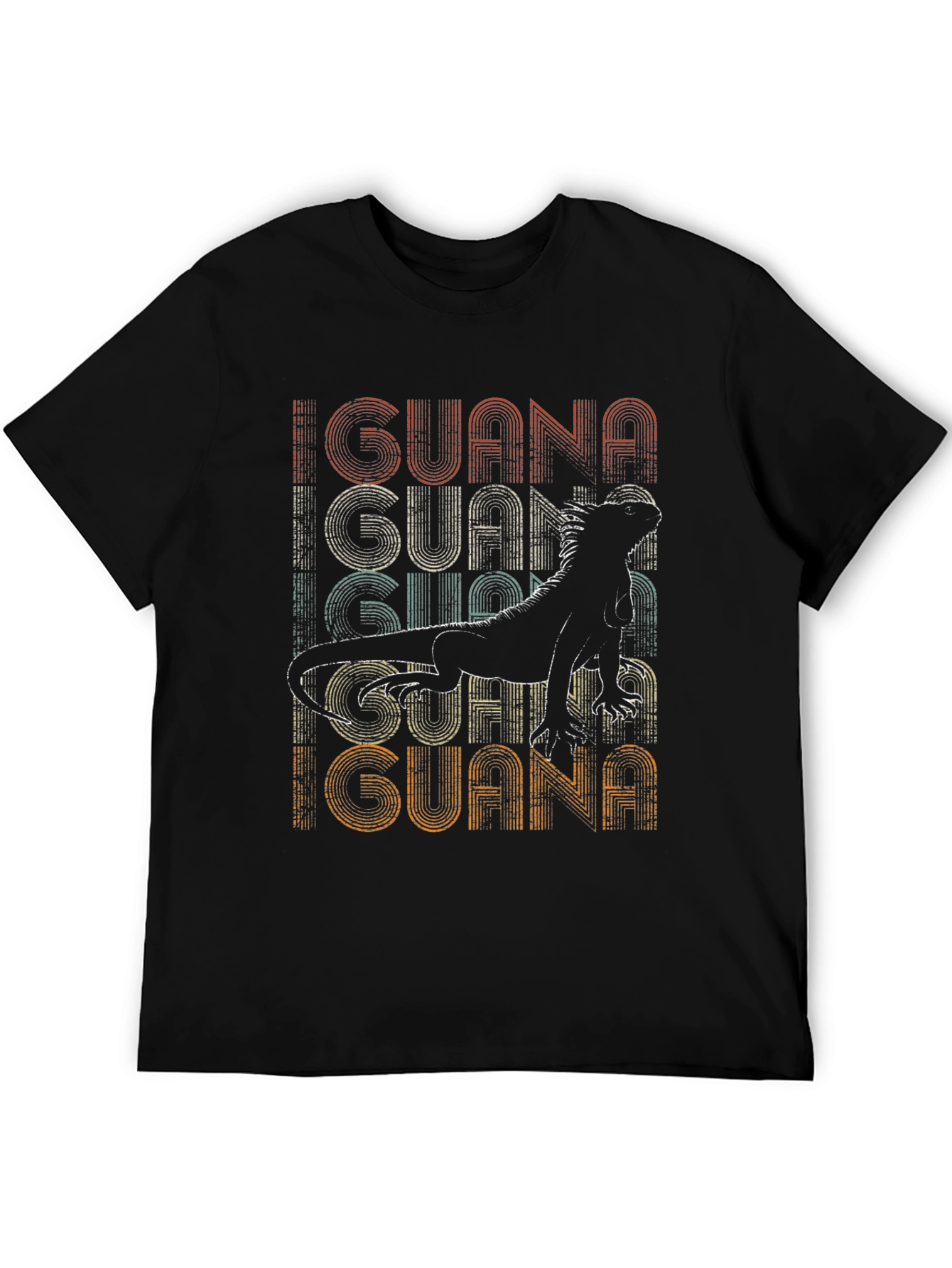 Retro Iguana Graphic Tee - Mens Black T-Shirt