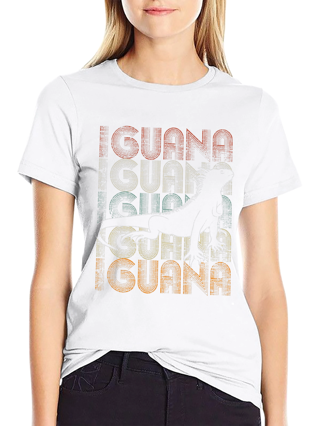 Retro Iguana Graphic Tee - Mens Black T-Shirt