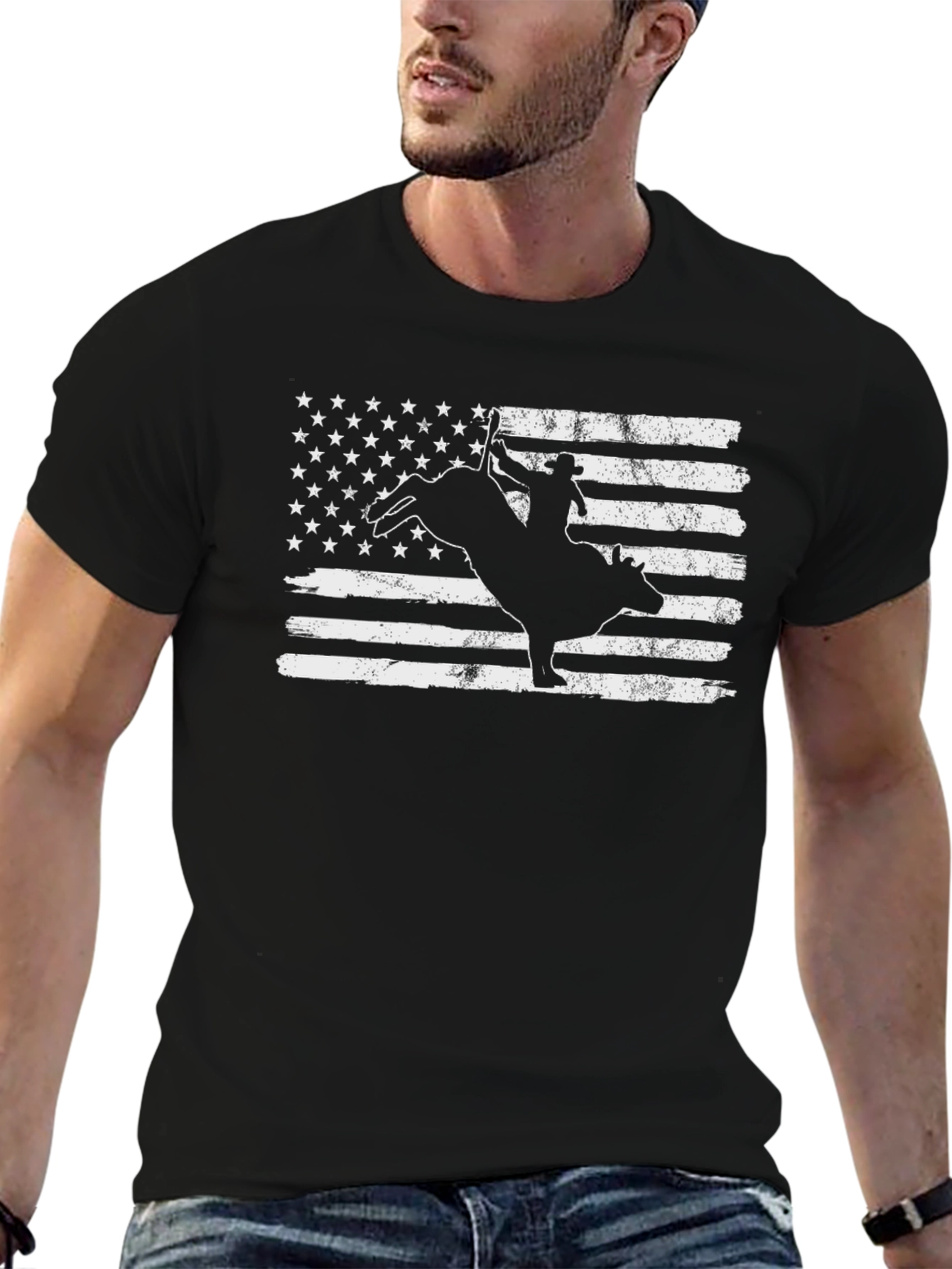 American Rodeo Bull Rider Graphic T-Shirt