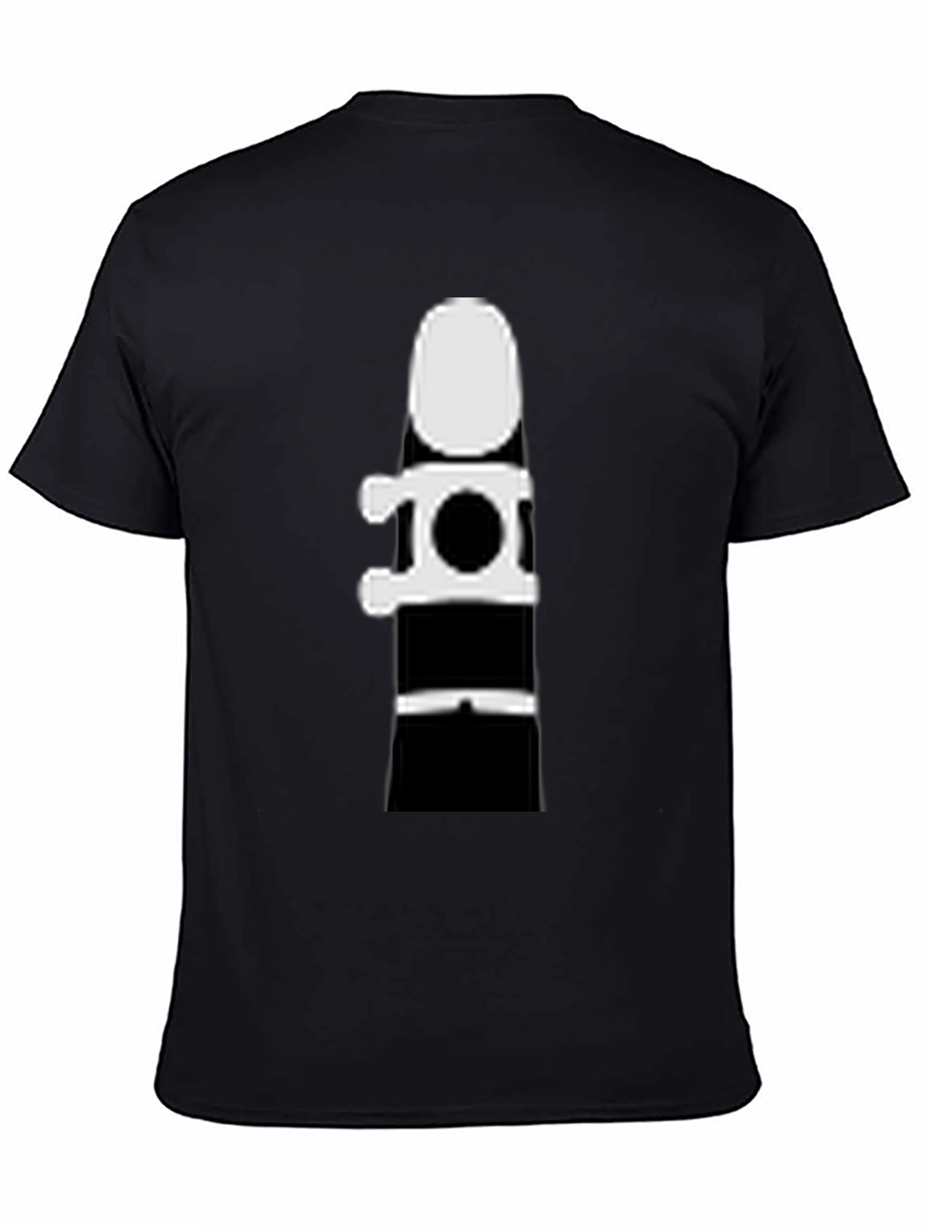 Clarinet Silhouette Graphic Tee - Black Cotton T-Shirt
