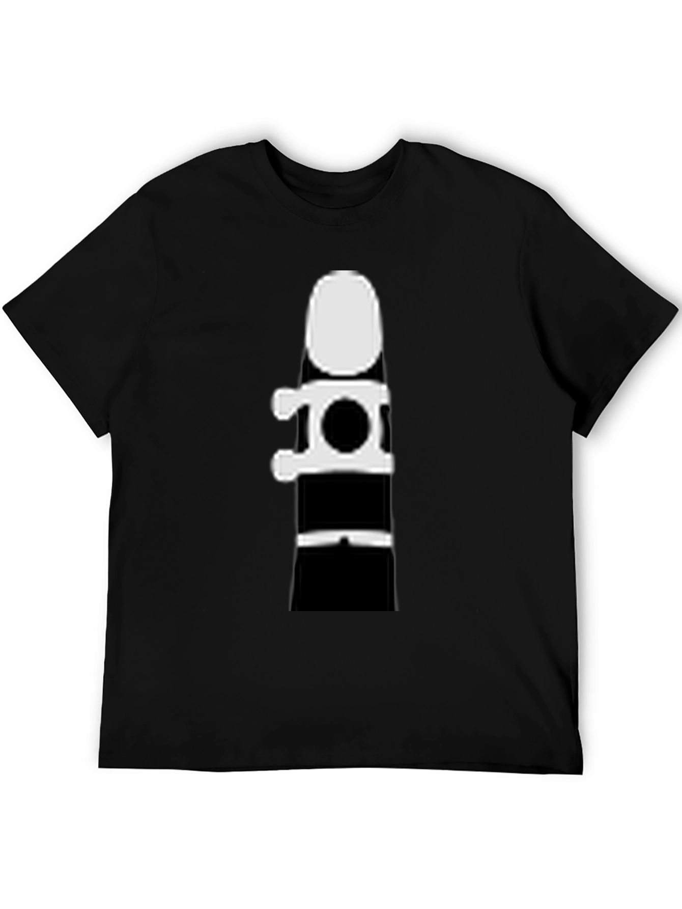 Clarinet Silhouette Graphic Tee - Black Cotton T-Shirt