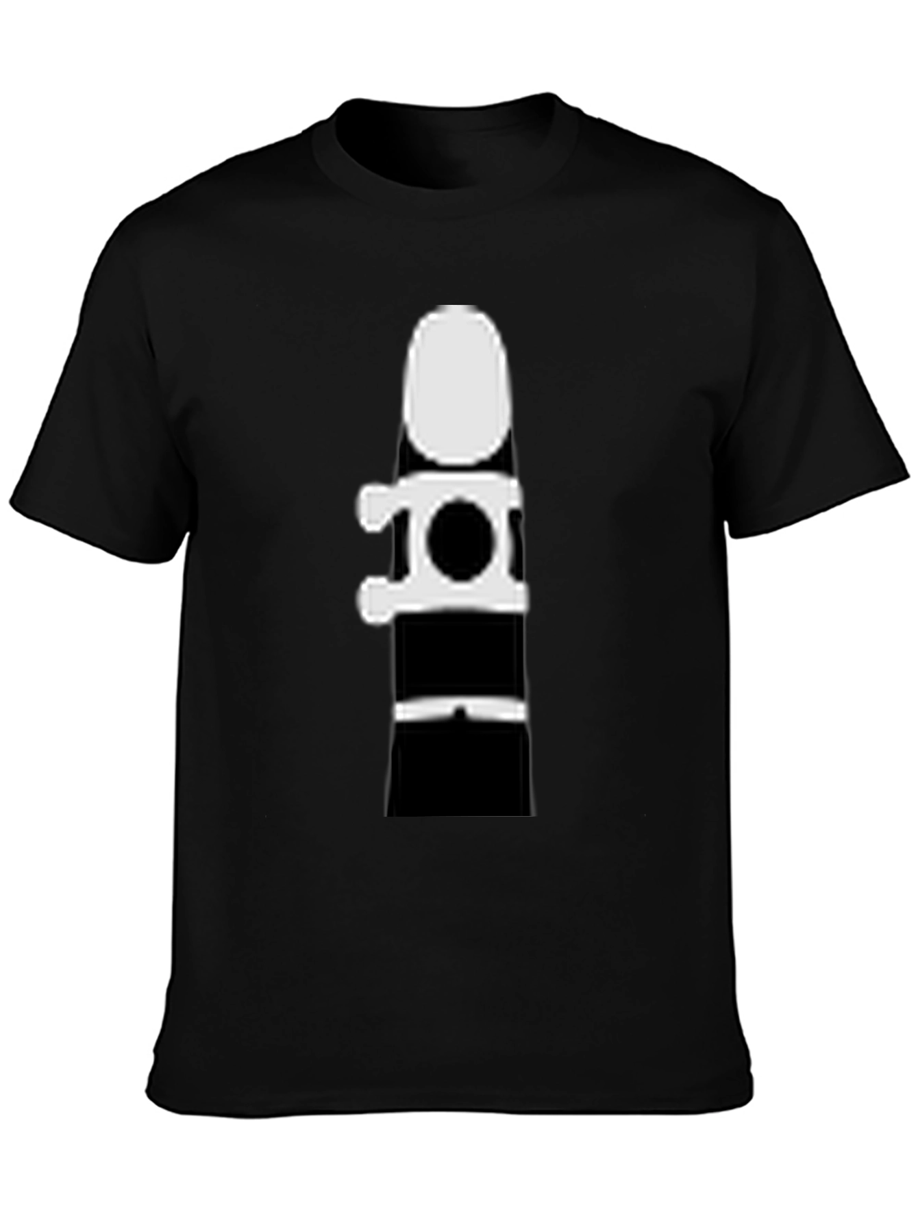 Clarinet Silhouette Graphic Tee - Black Cotton T-Shirt