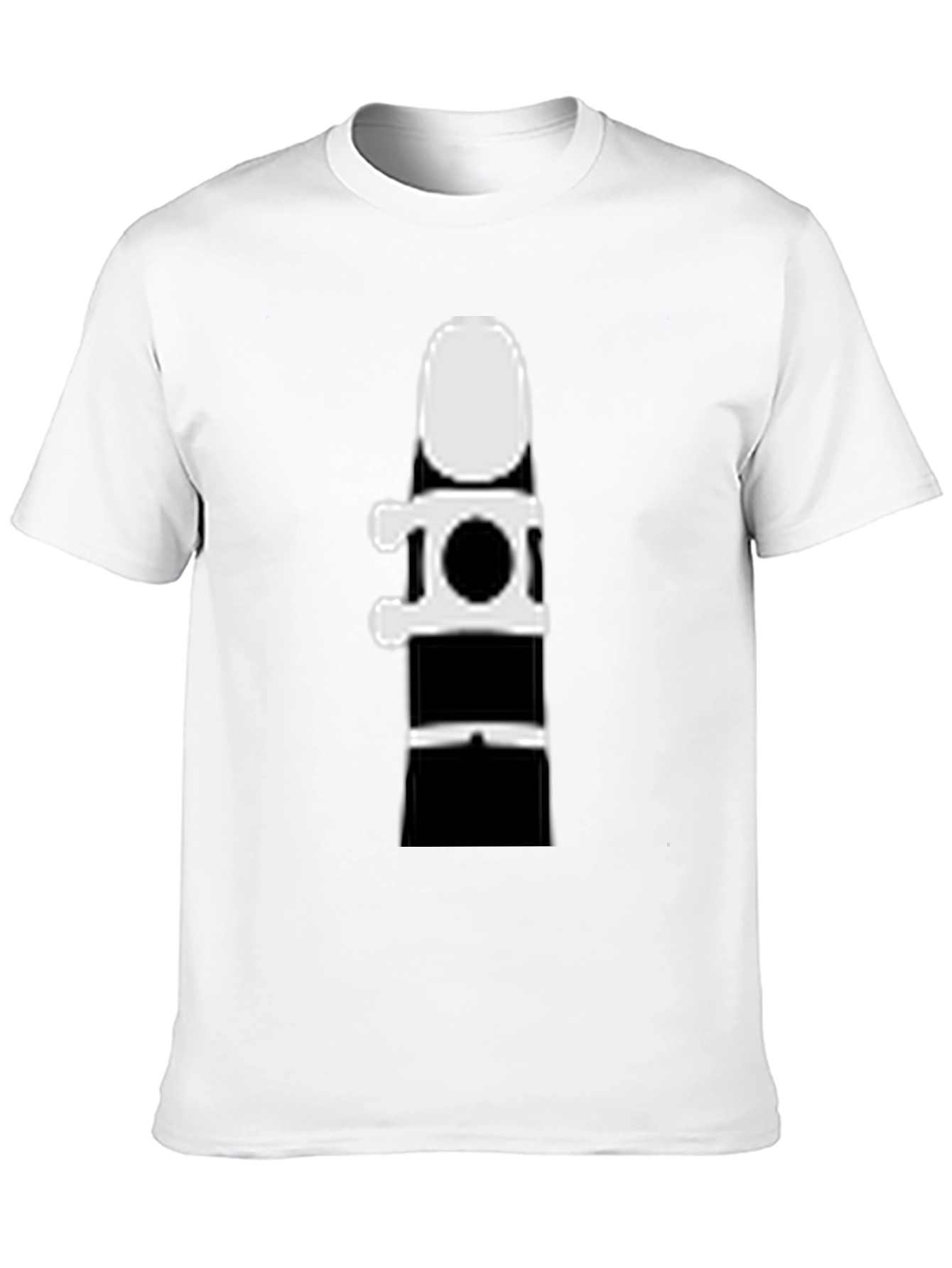 Clarinet Silhouette Graphic Tee - Black Cotton T-Shirt