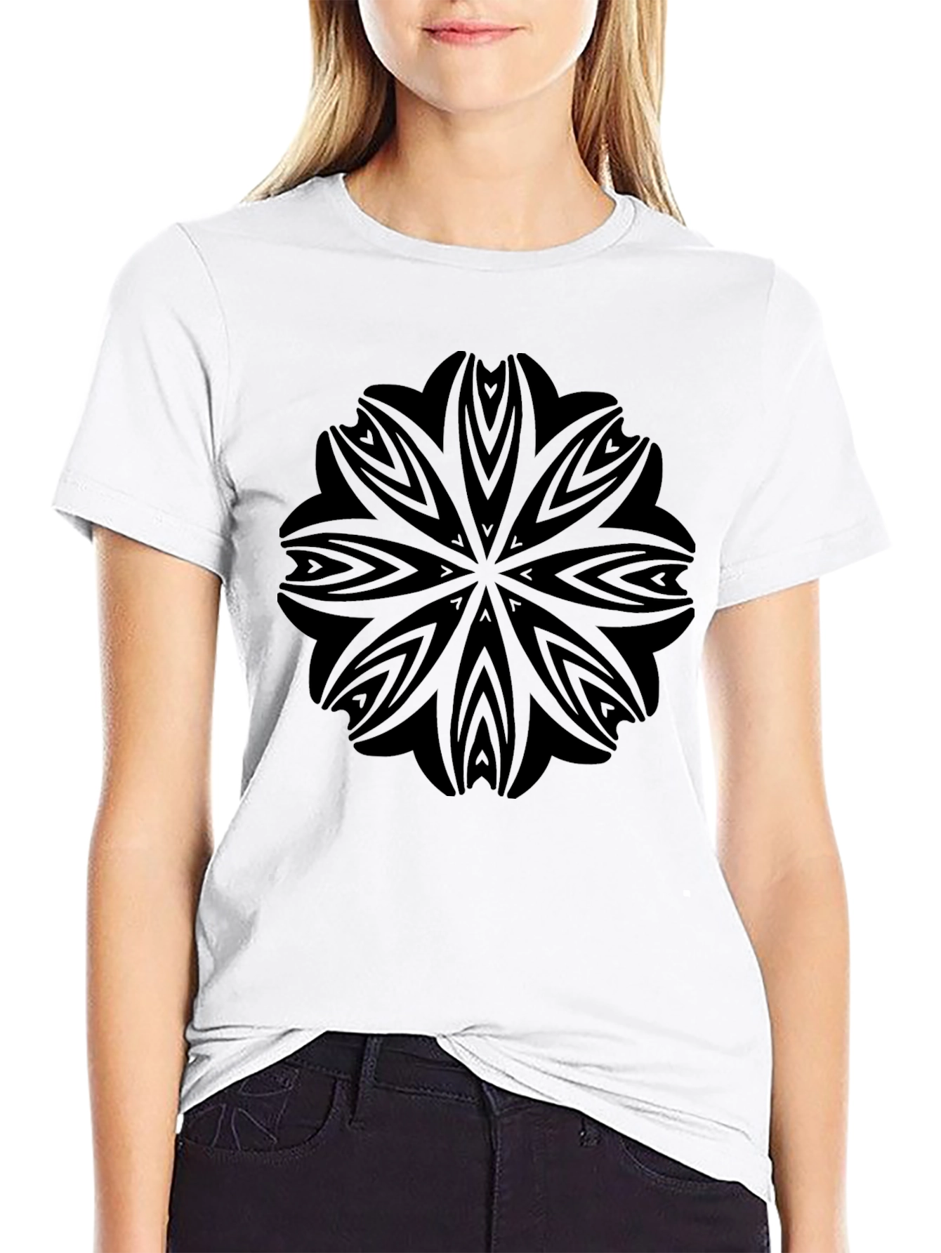 Black Mandala Graphic Tee - Stylish Mens T-Shirt