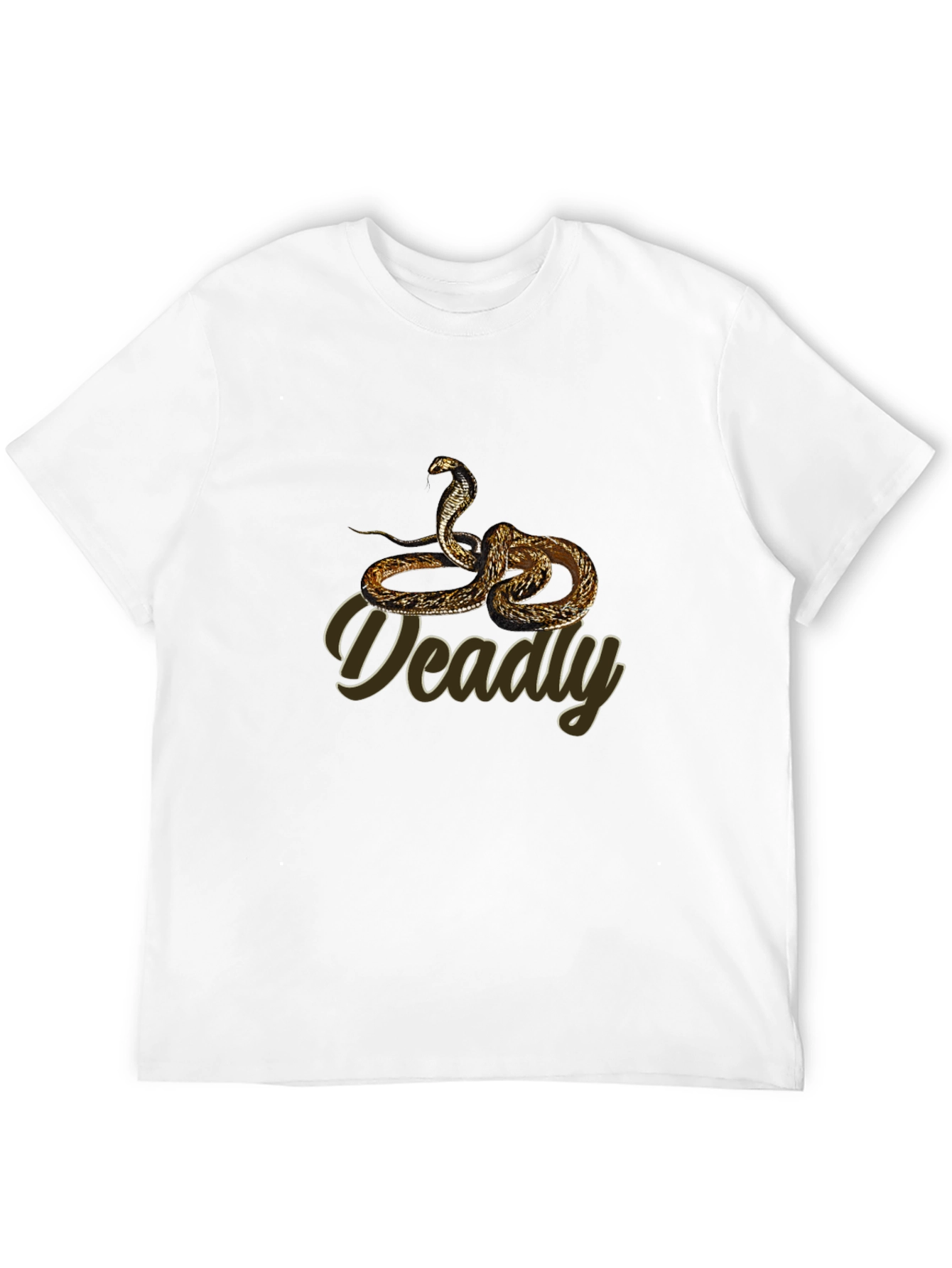 Mens Black Cobra Graphic Tee - Deadly Snake Design