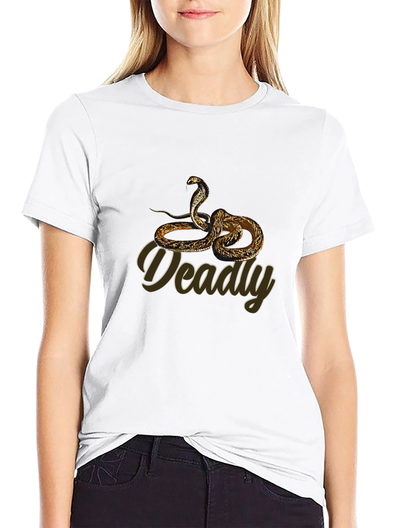 Mens Black Cobra Graphic Tee - Deadly Snake Design