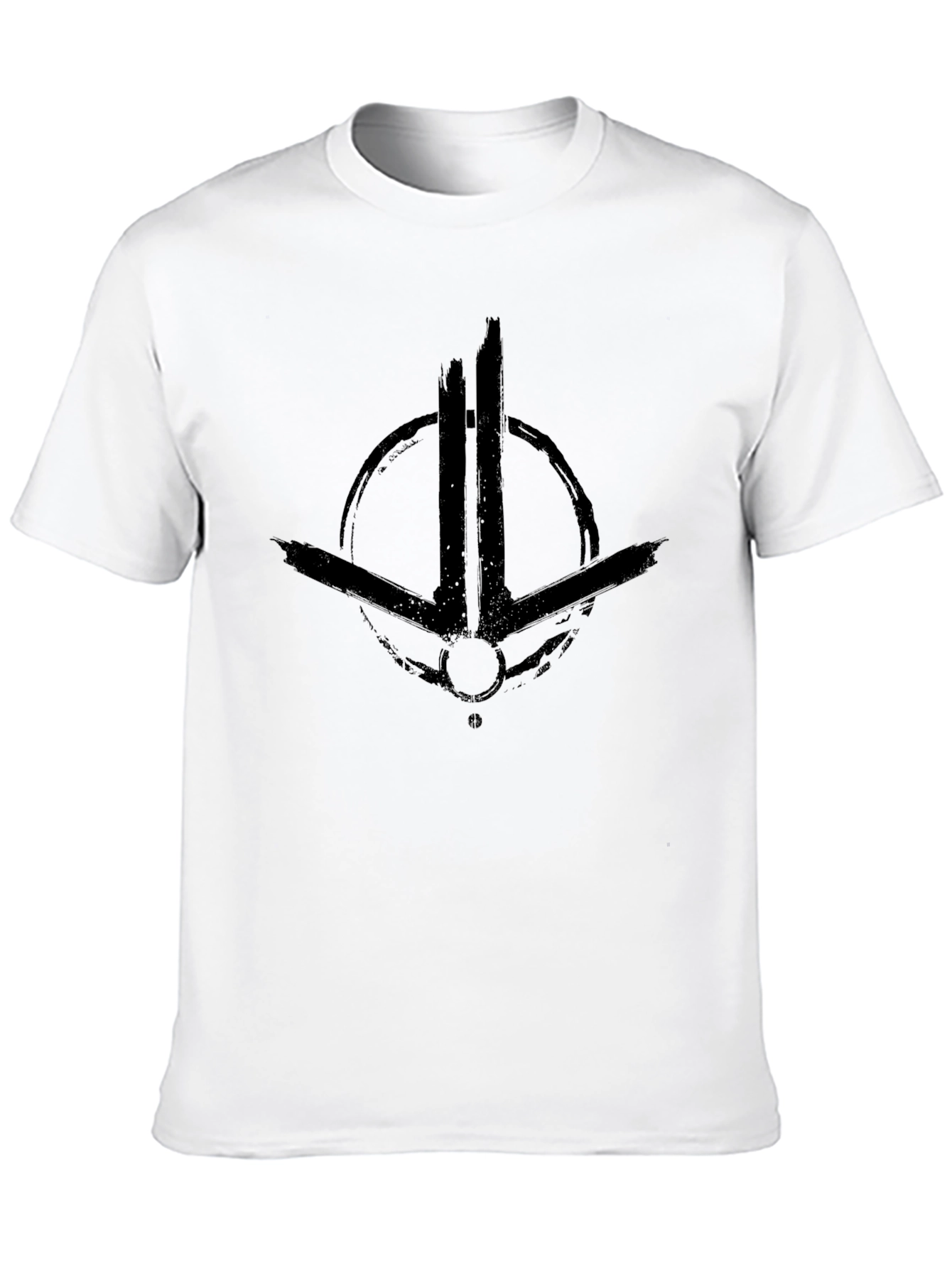 Black Graphic Tee - Abstract Symbol Design