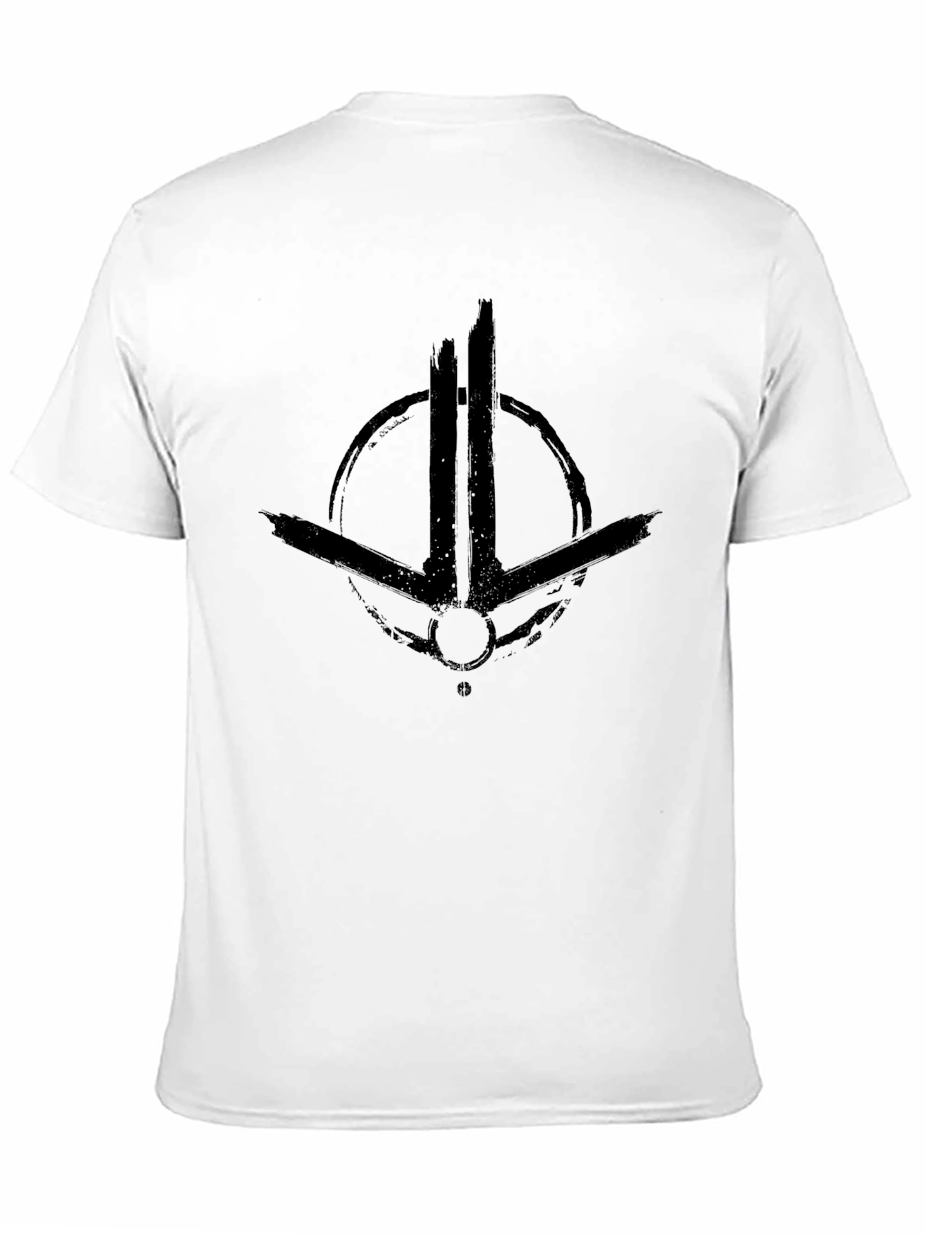 Black Graphic Tee - Abstract Symbol Design