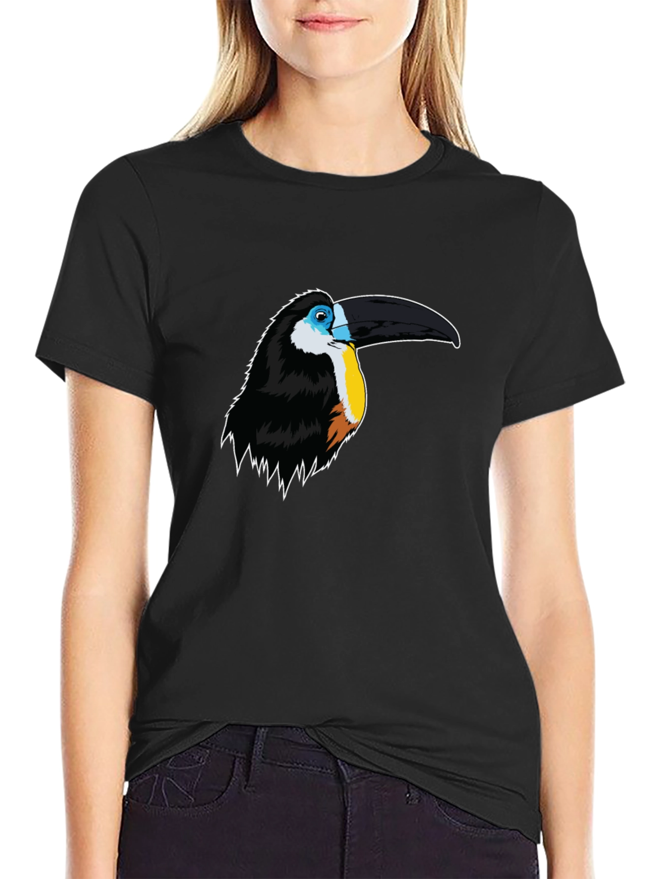 Toucan Graphic Print Mens Black T-Shirt