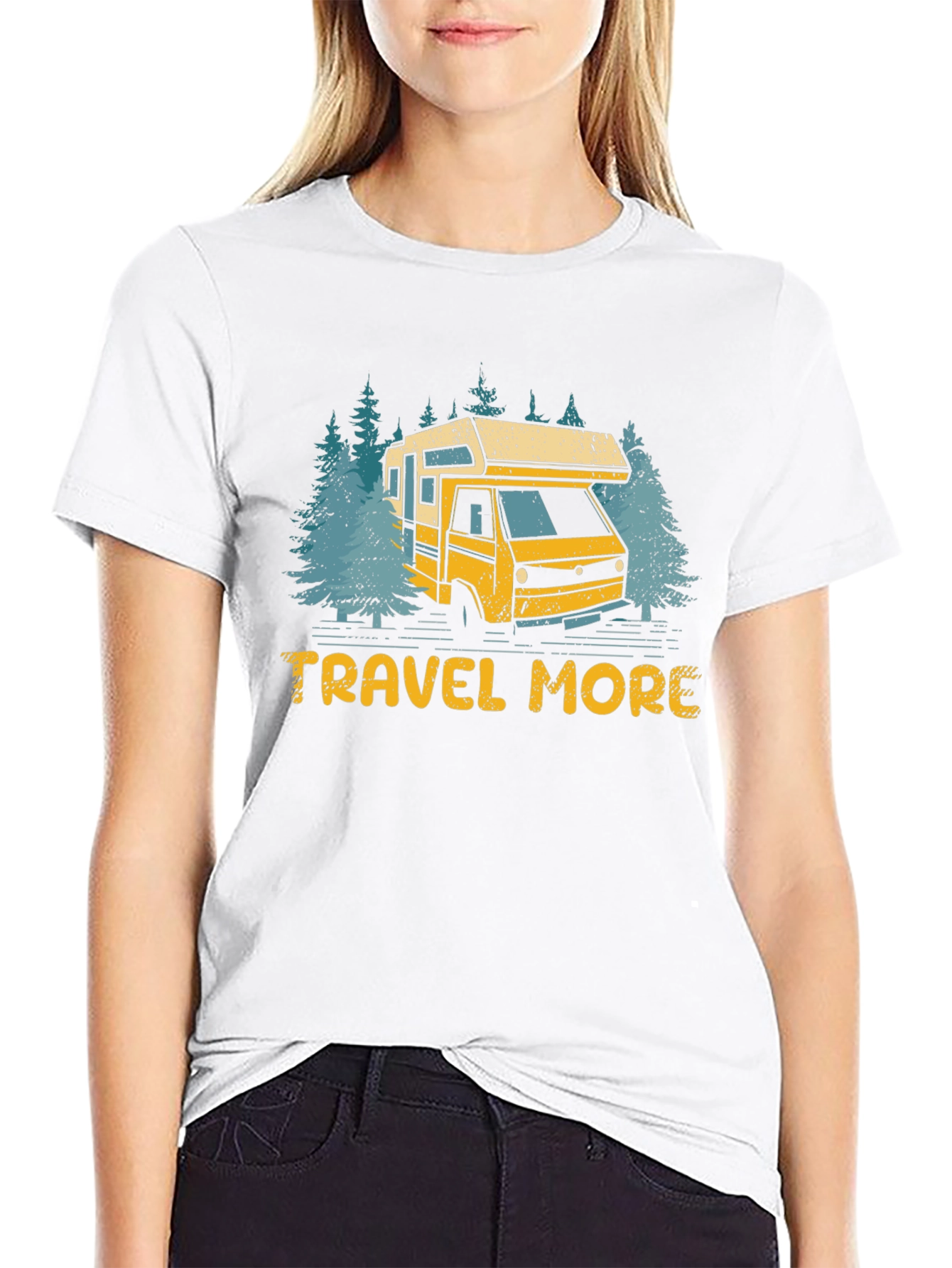 Travel More Camping RV T-Shirt - Black