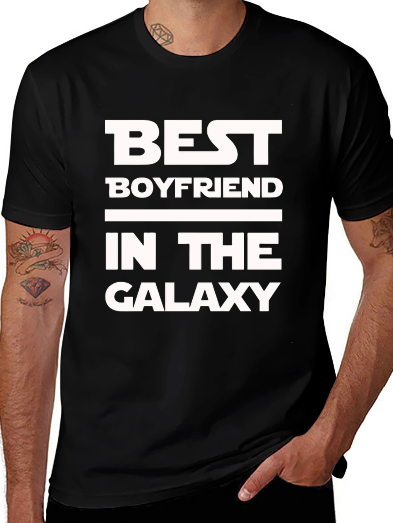Best Boyfriend in the Galaxy Black T-Shirt