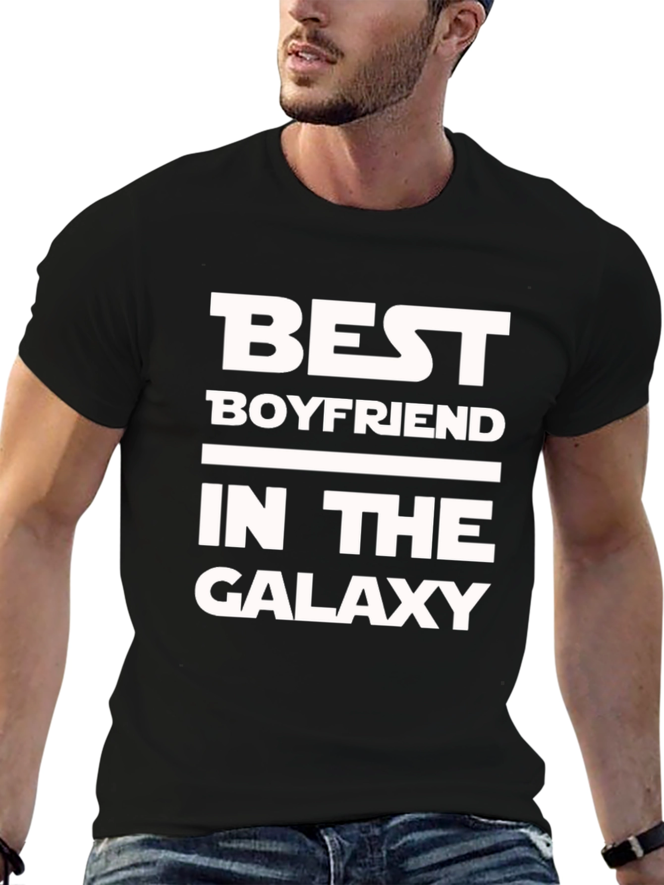 Best Boyfriend in the Galaxy Black T-Shirt