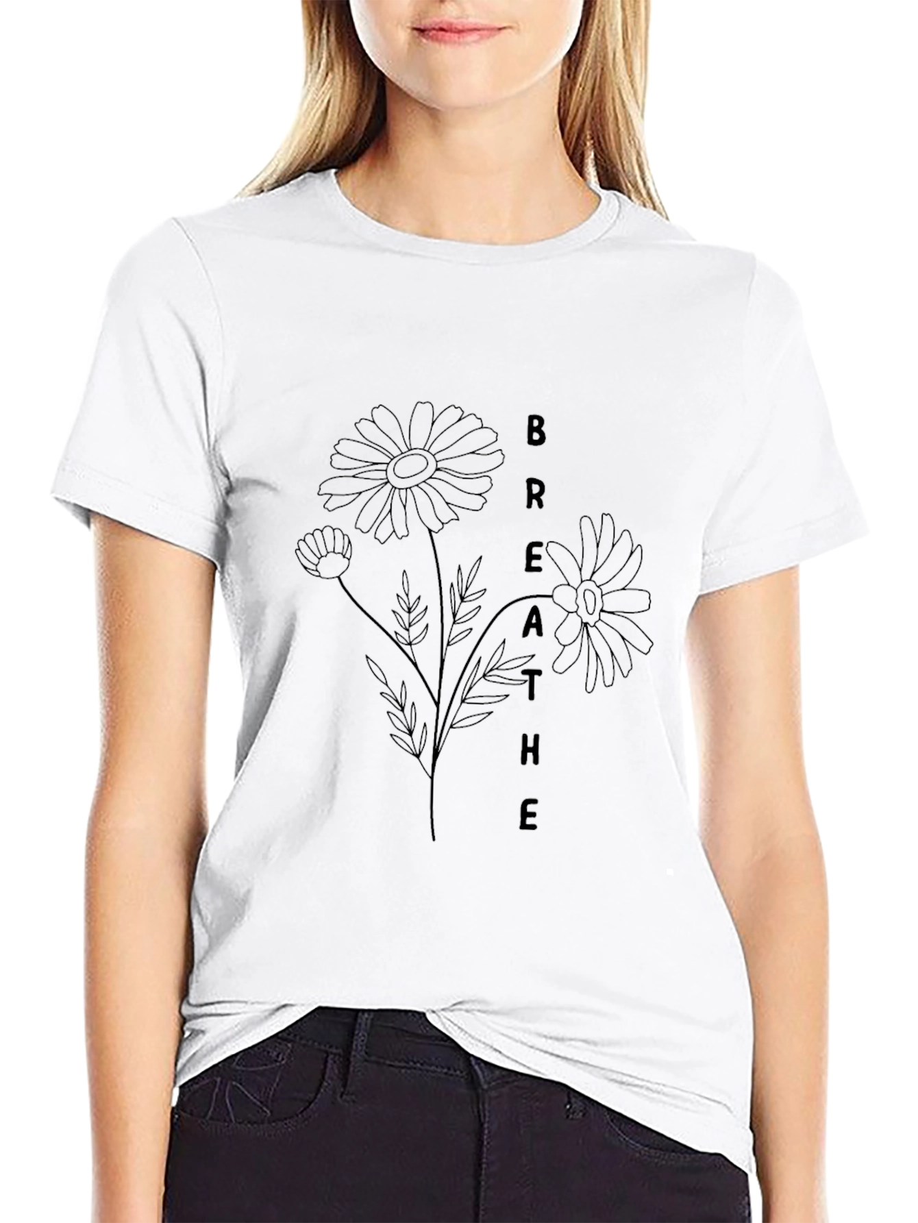 Breathe Daisy Graphic Tee - Stylish Comfort