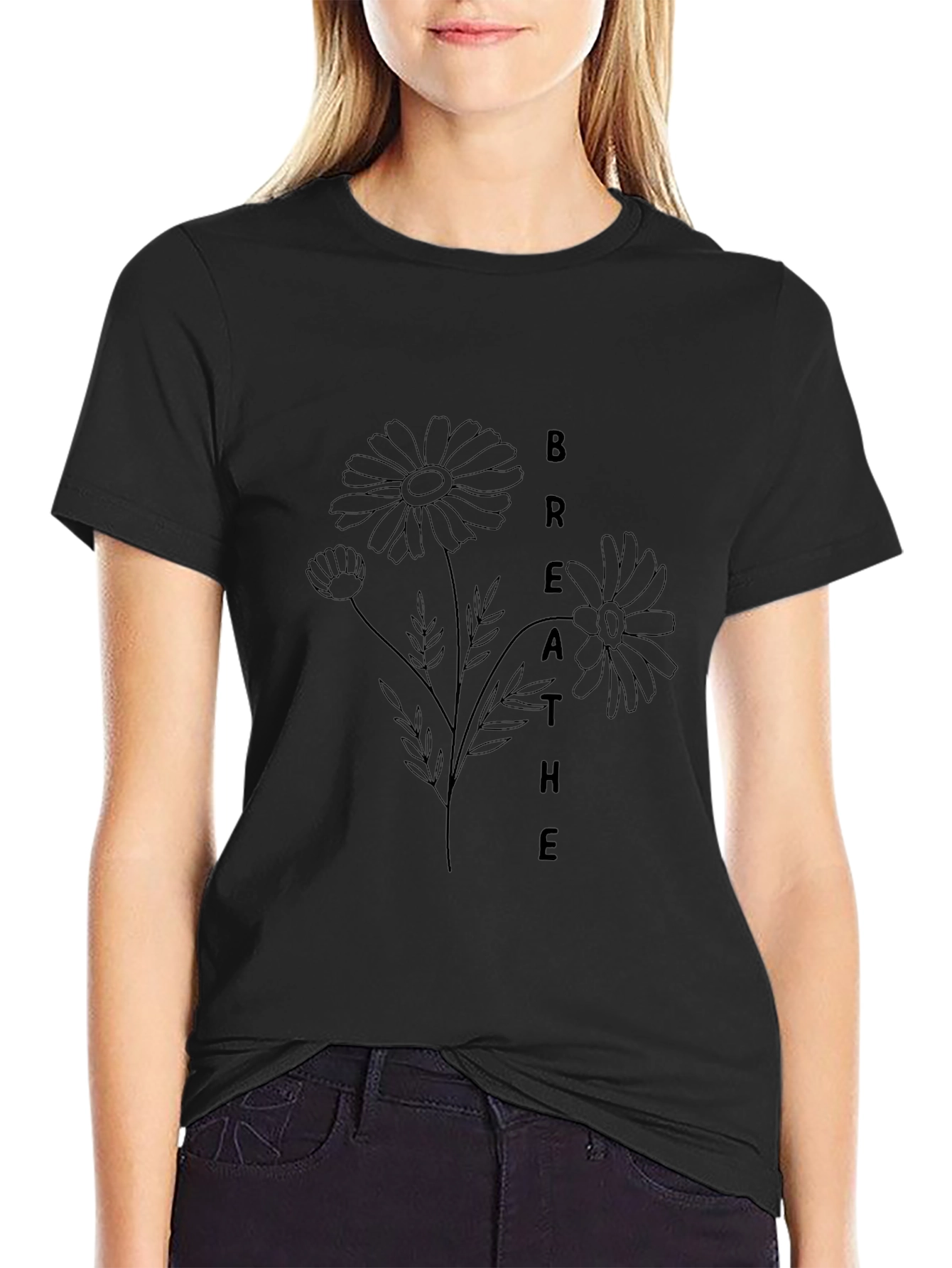 Breathe Daisy Graphic Tee - Stylish Comfort
