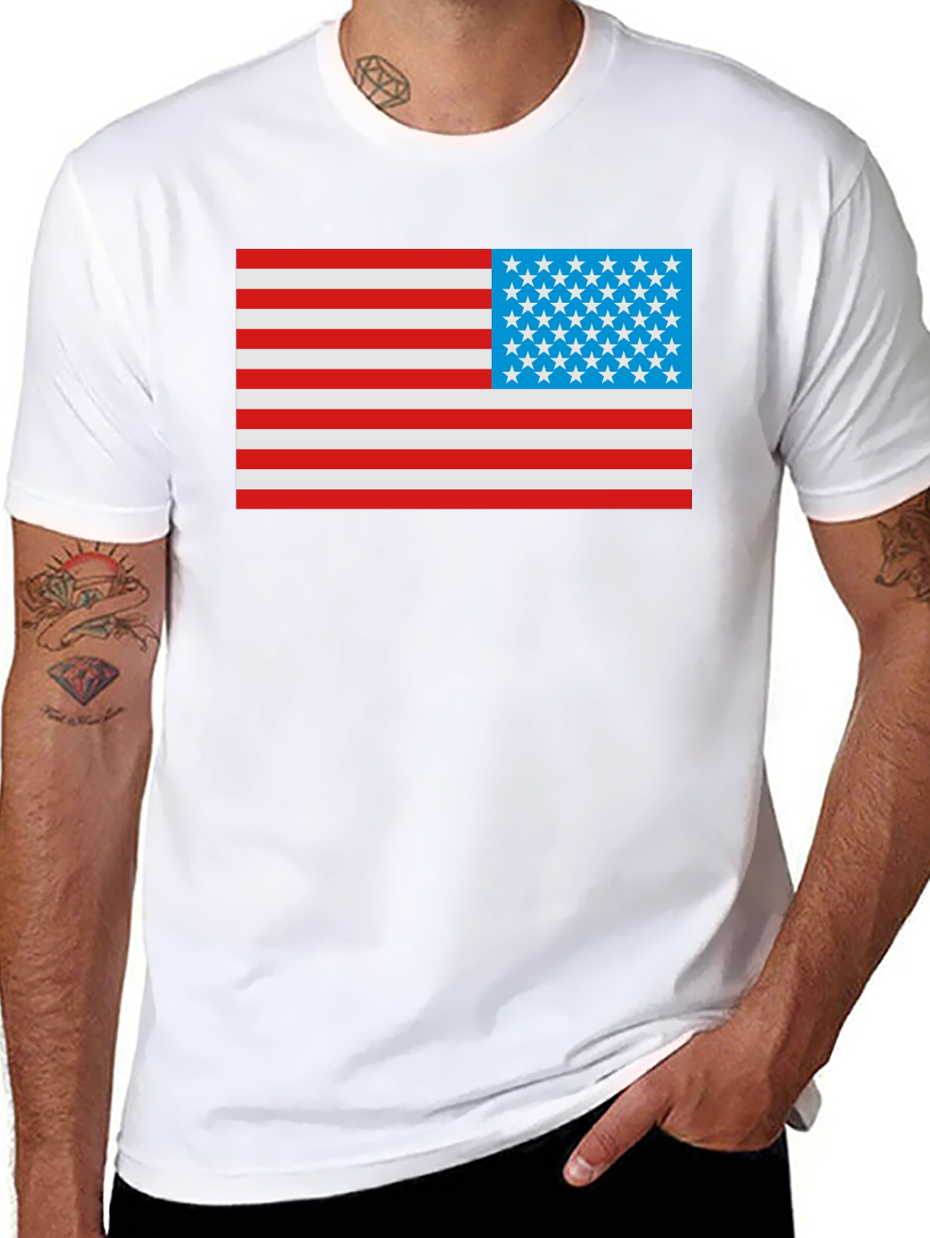 USA Flag Graphic Tee - Patriotic American Pride