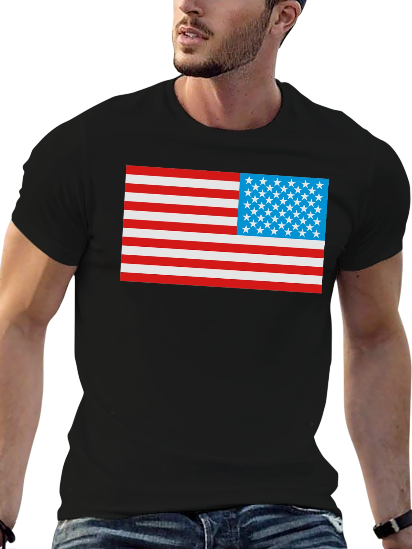 USA Flag Graphic Tee - Patriotic American Pride