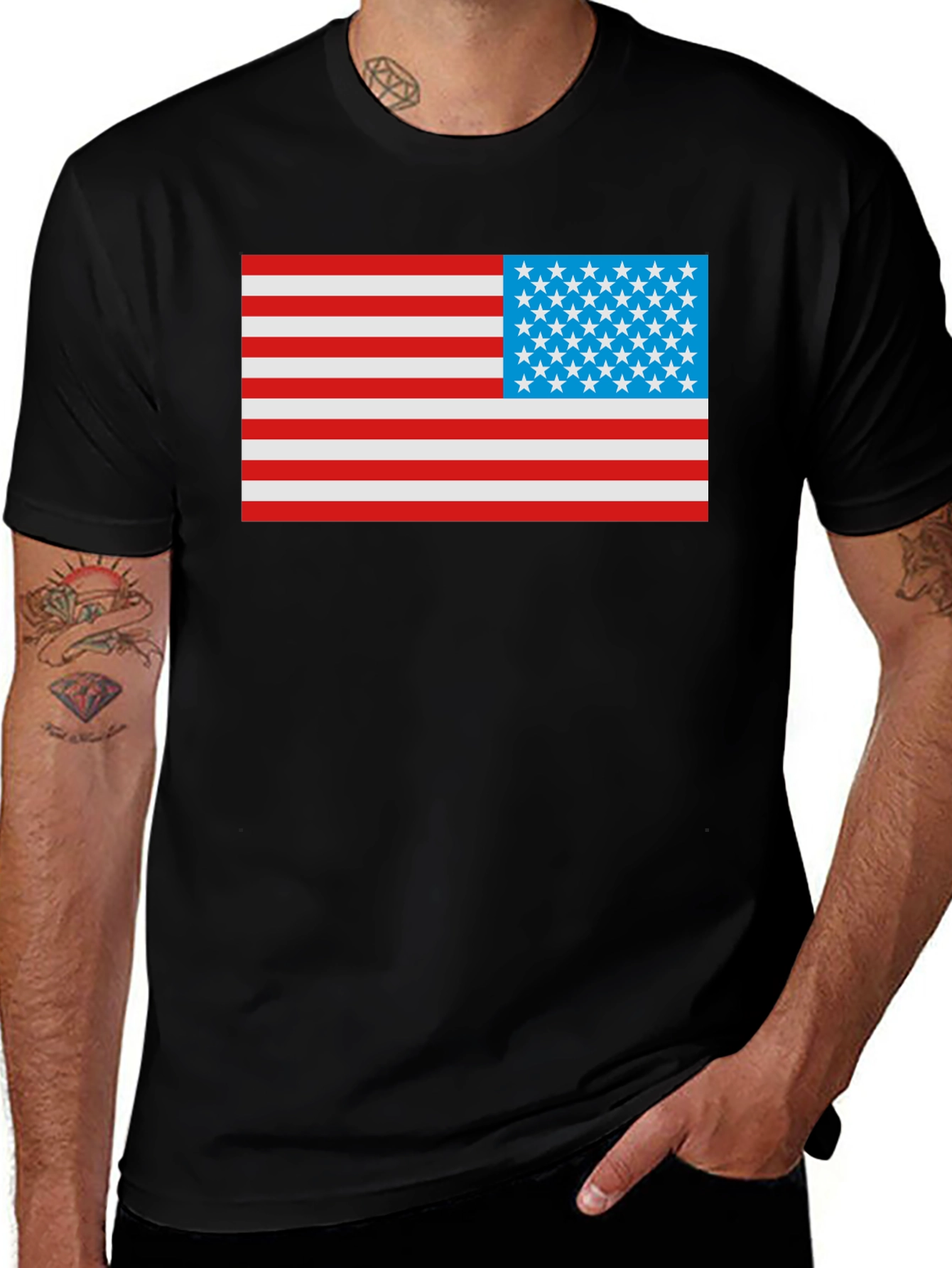 USA Flag Graphic Tee - Patriotic American Pride