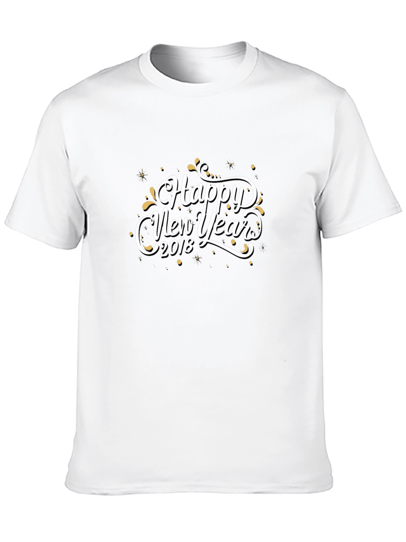Happy New Year 2018 Black Graphic Tee