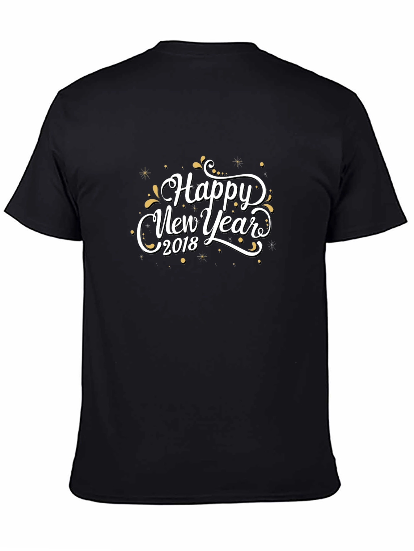 Happy New Year 2018 Black Graphic Tee