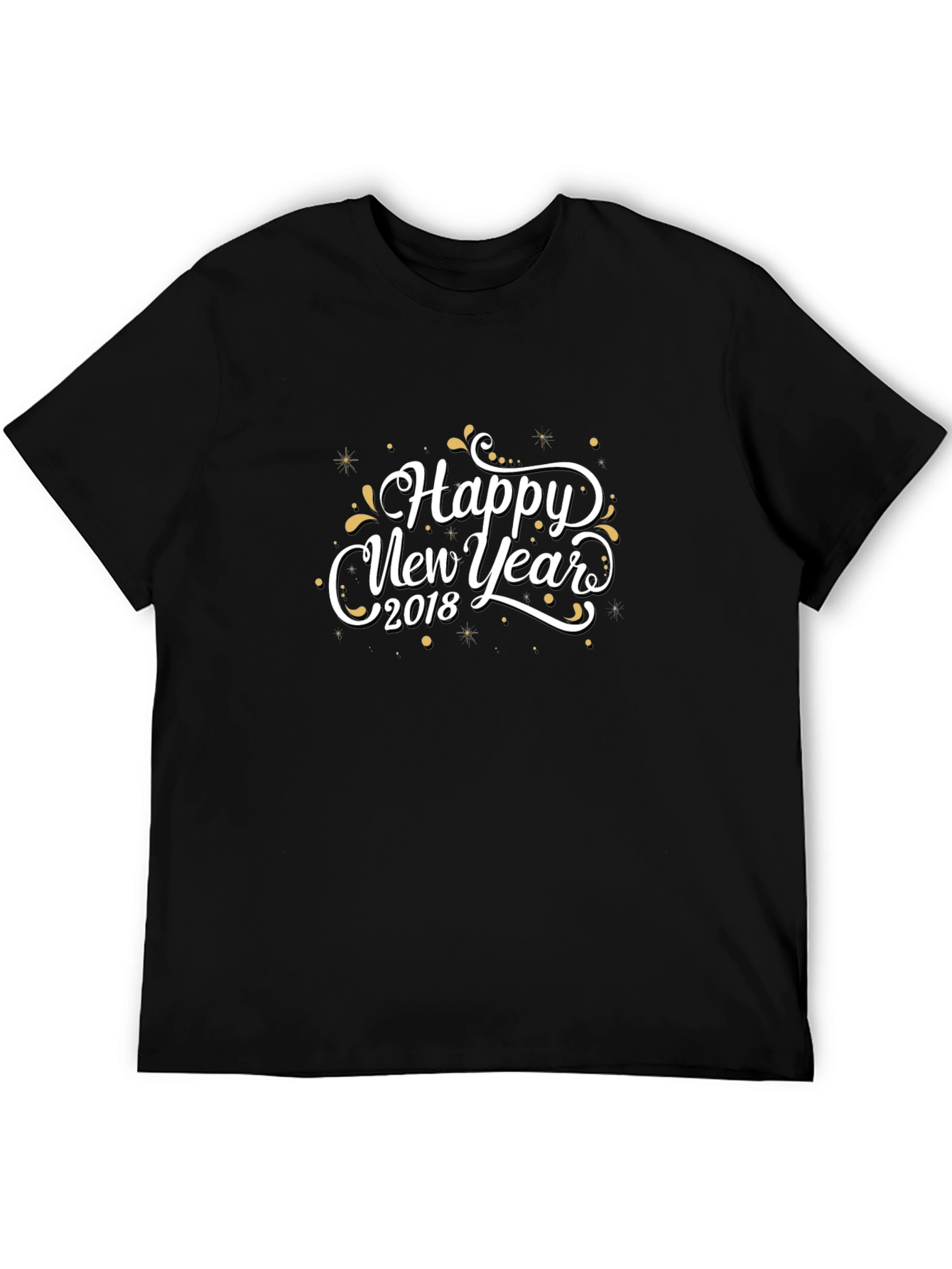 Happy New Year 2018 Black Graphic Tee