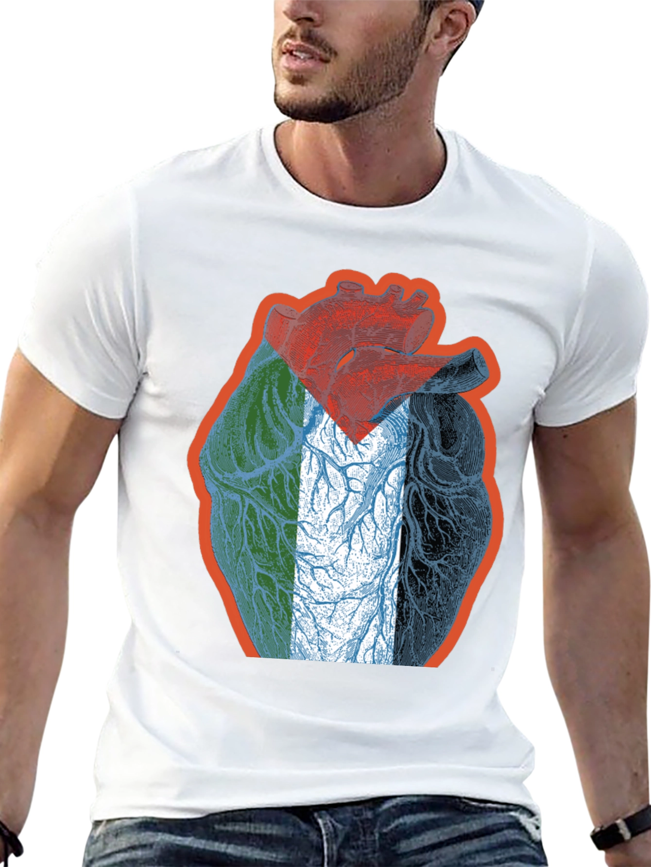 Anatomical Heart Flag Graphic T-Shirt