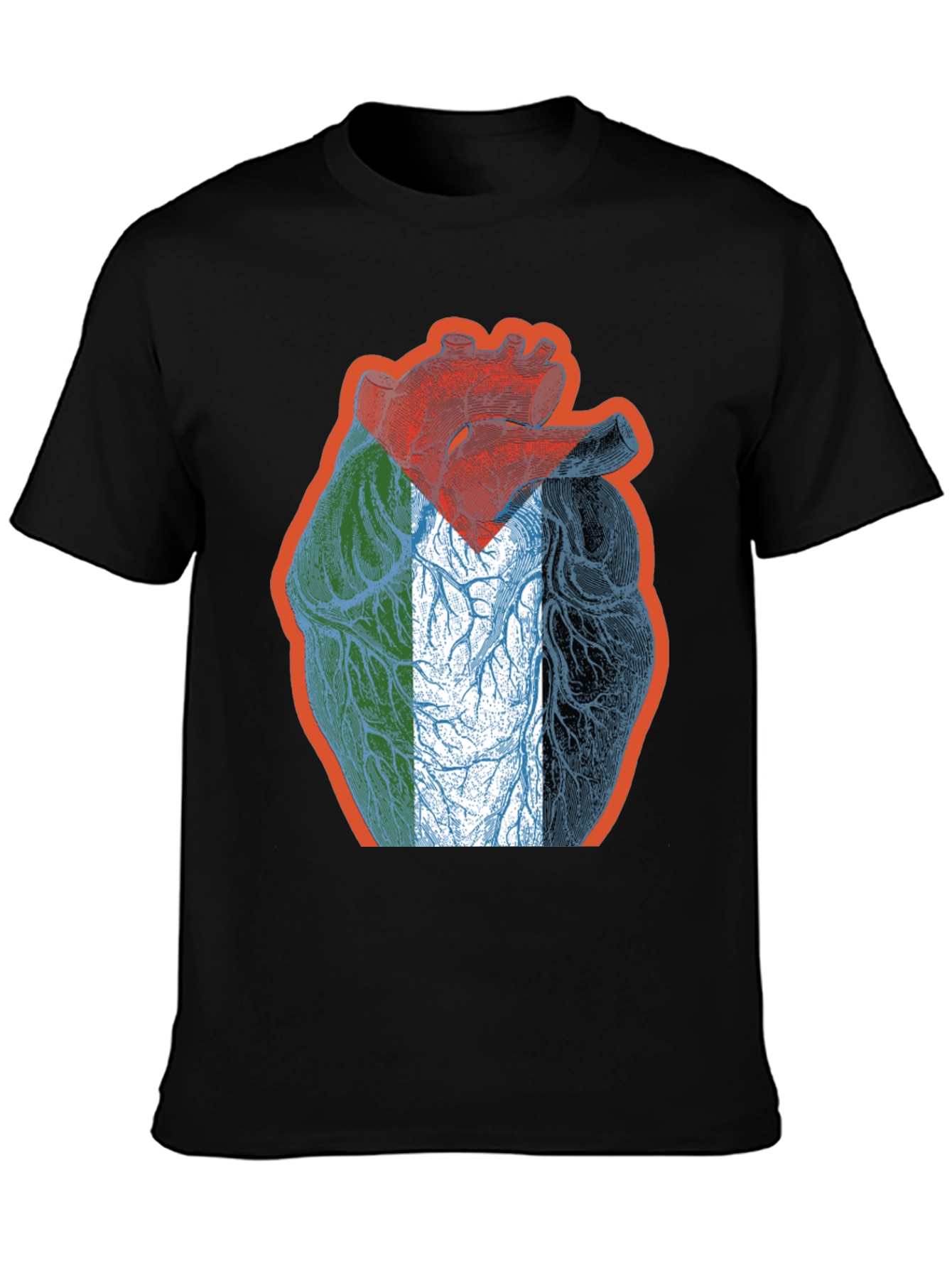 Anatomical Heart Flag Graphic T-Shirt