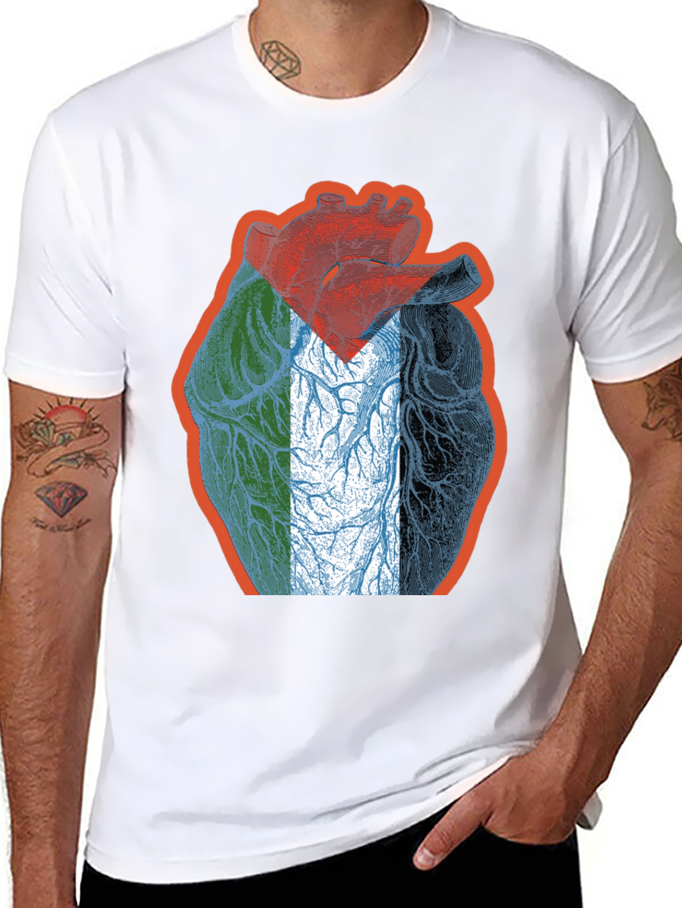 Anatomical Heart Flag Graphic T-Shirt