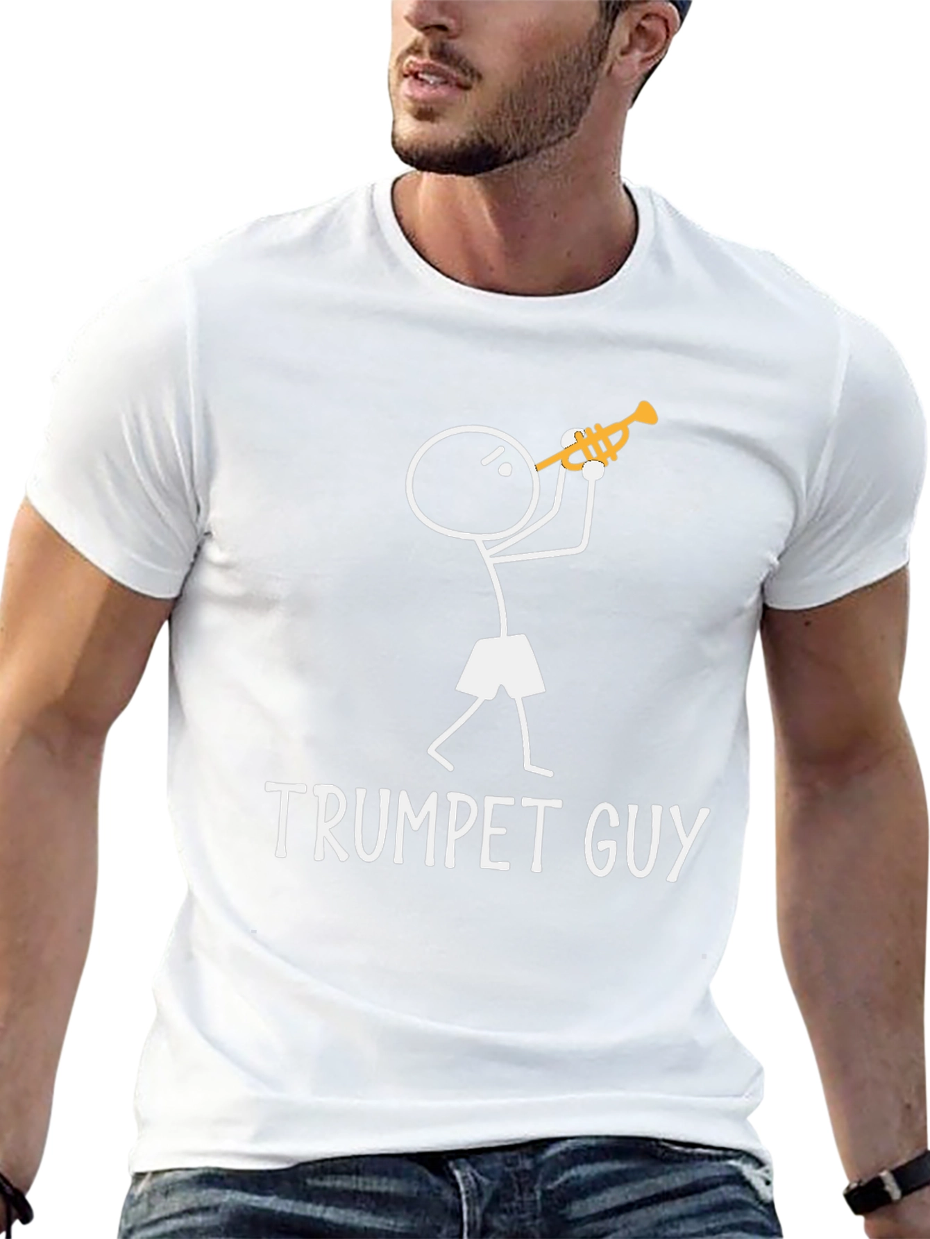 Trumpet Guy Graphic Tee - Funny Musician Shirt