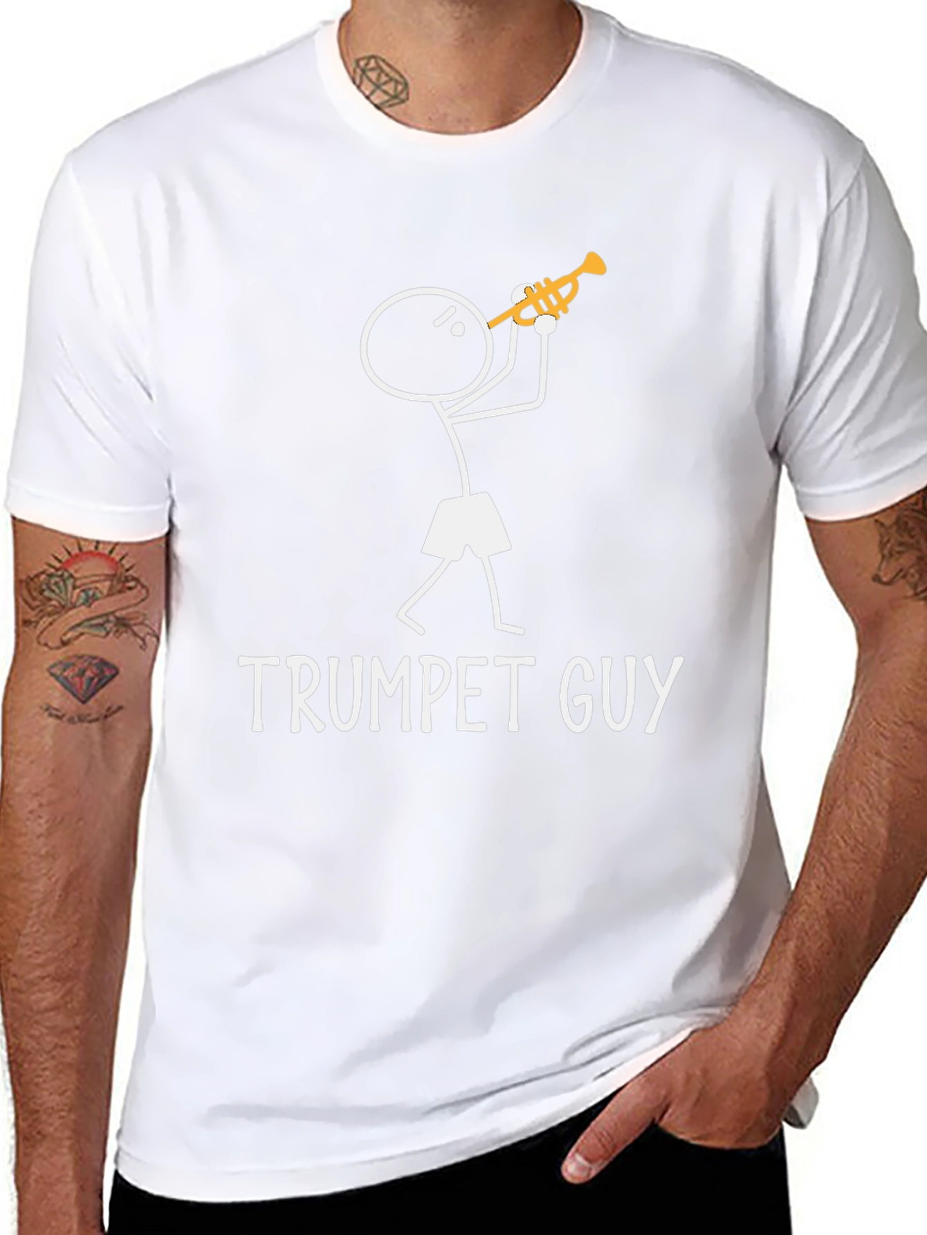 Trumpet Guy Graphic Tee - Funny Musician Shirt