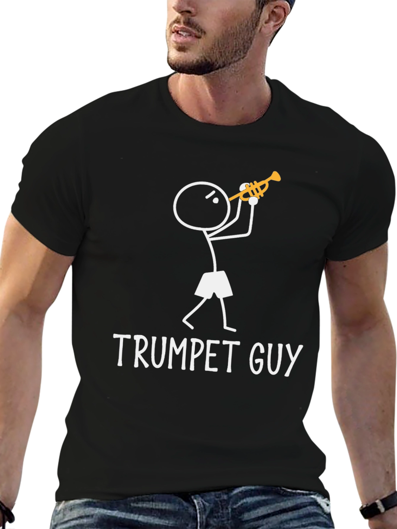 Trumpet Guy Graphic Tee - Funny Musician Shirt