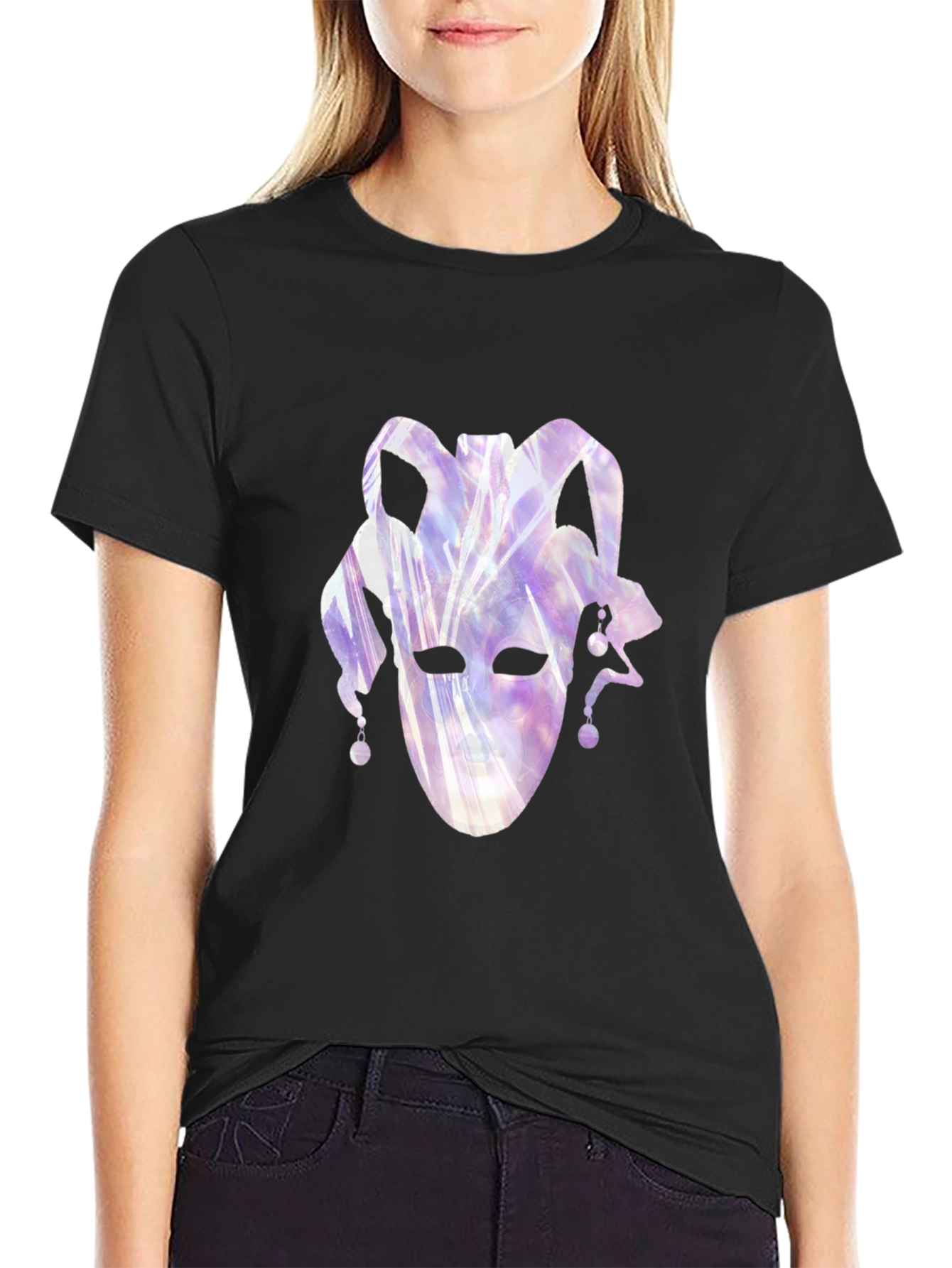 Jester Mask Graphic Tee - Black