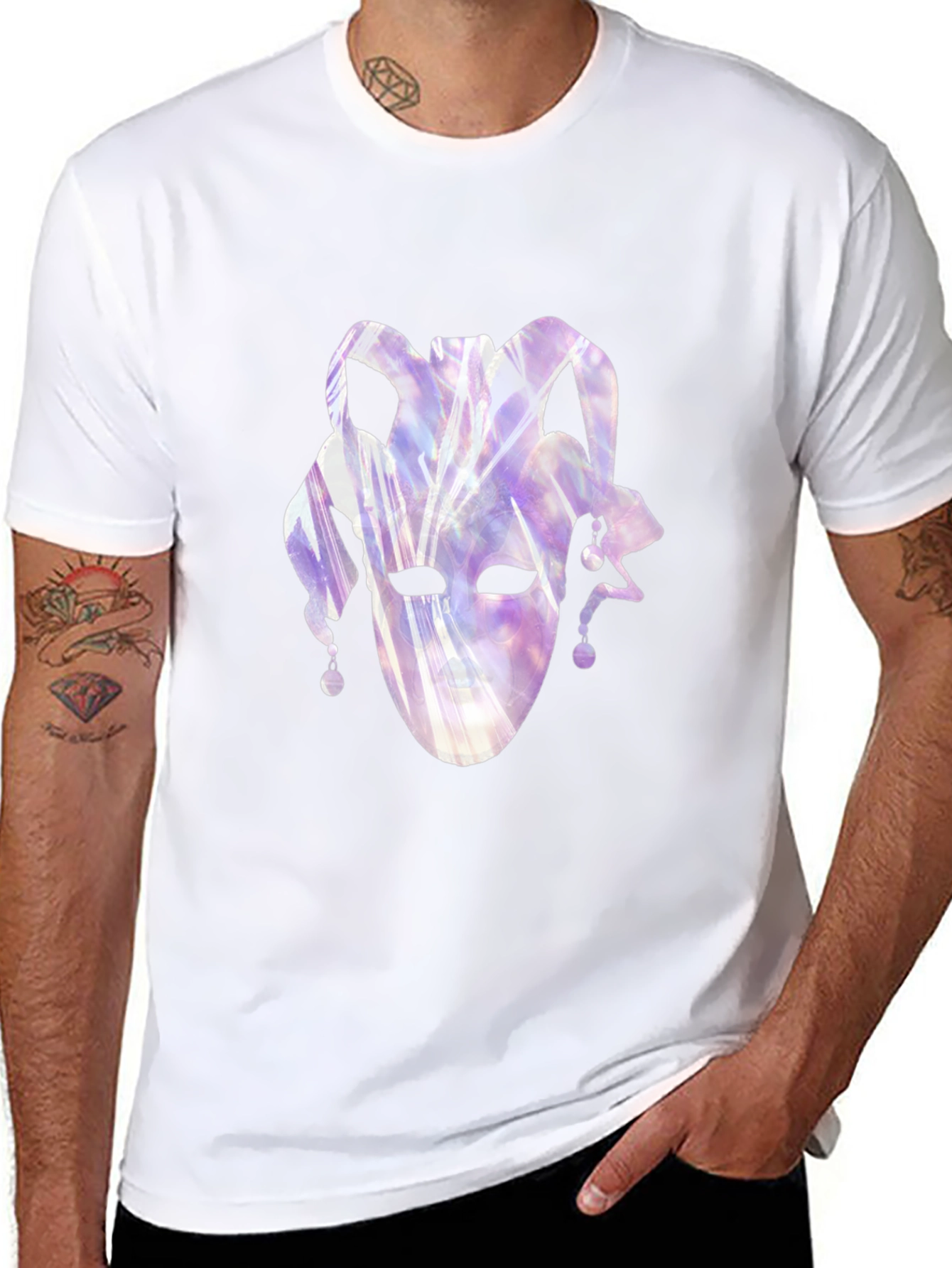Jester Mask Graphic Tee - Black