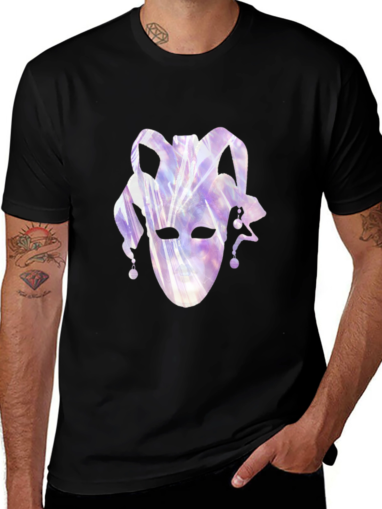 Jester Mask Graphic Tee - Black