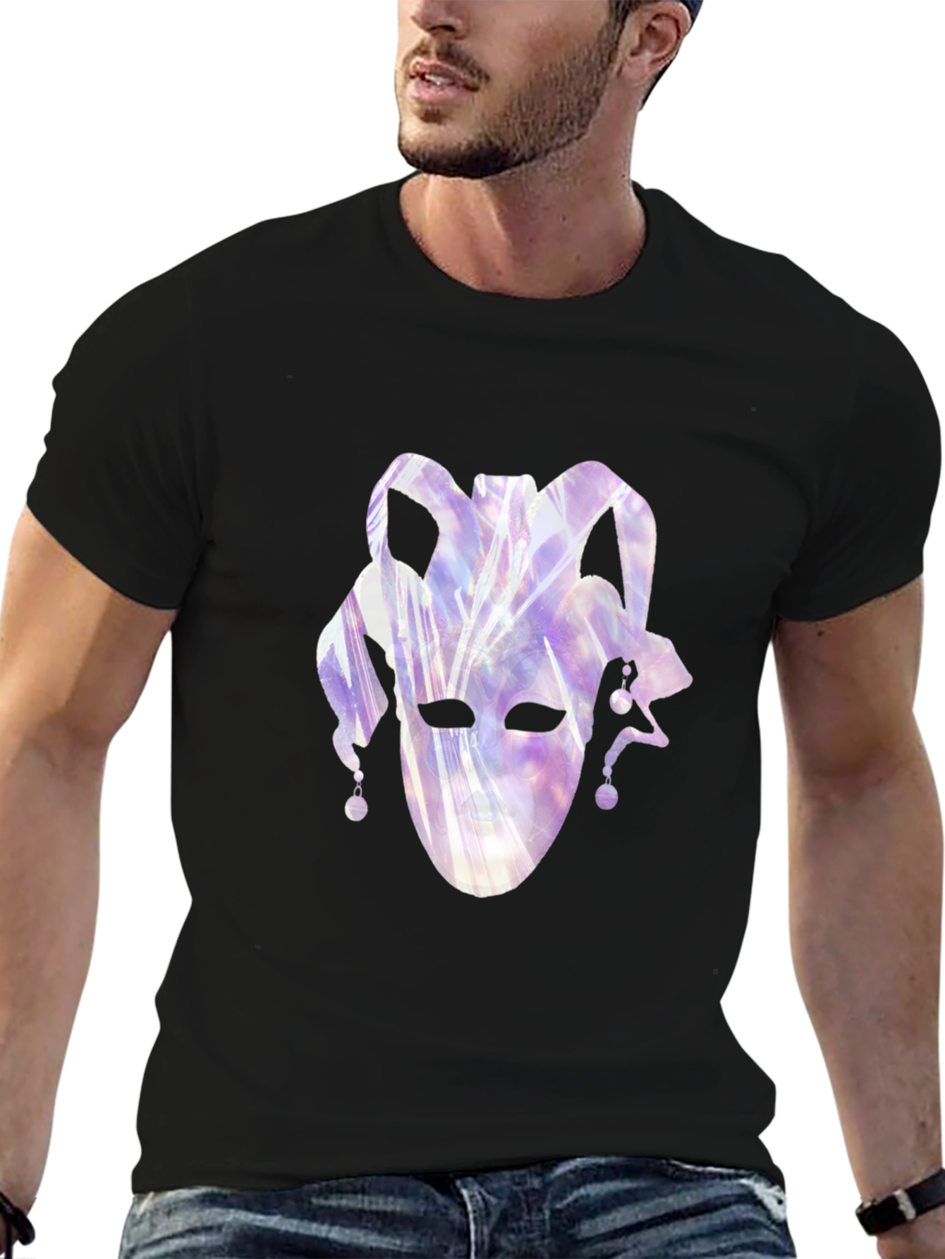 Jester Mask Graphic Tee - Black