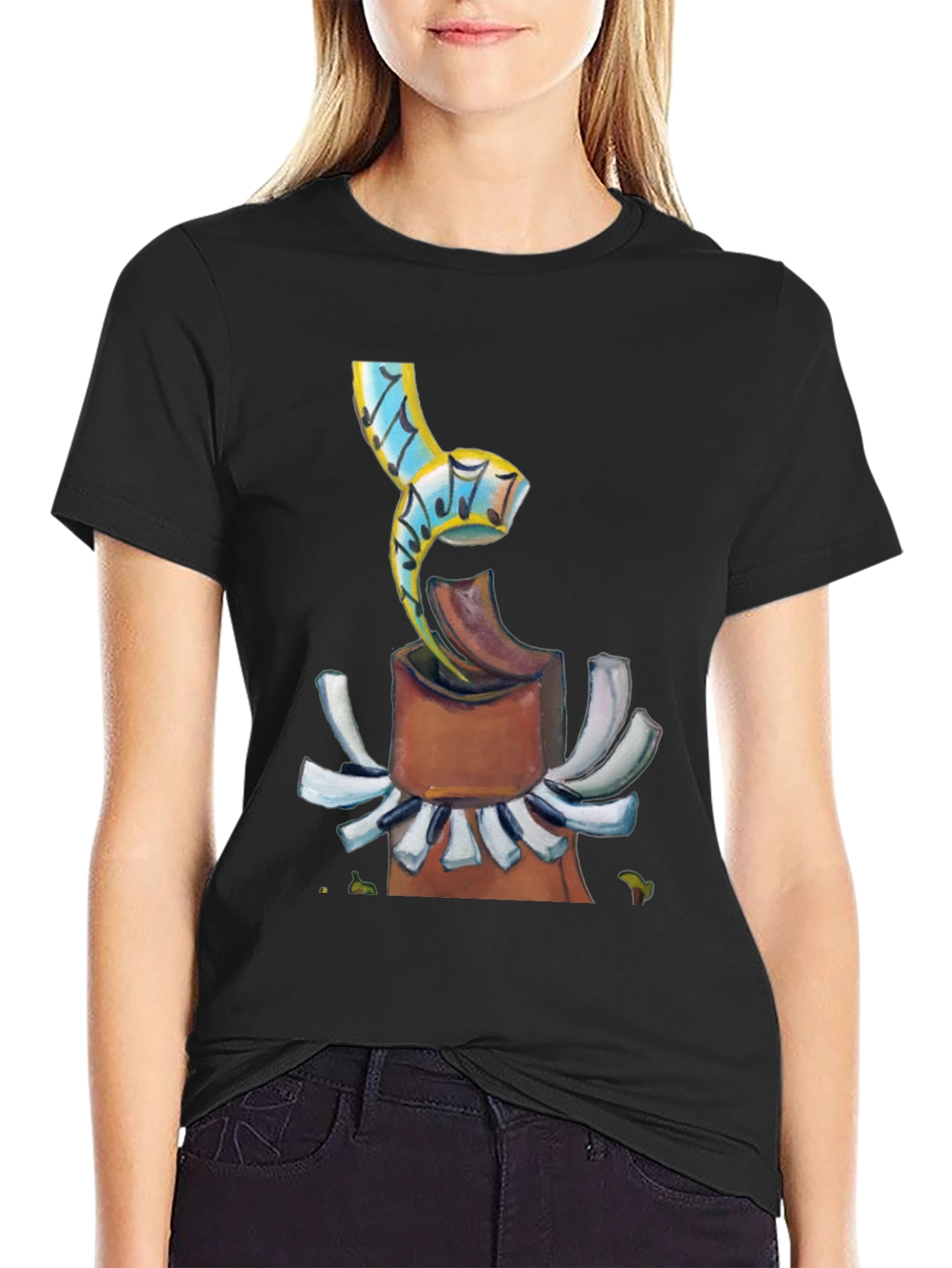 Abstract Music Theme Graphic T-Shirt