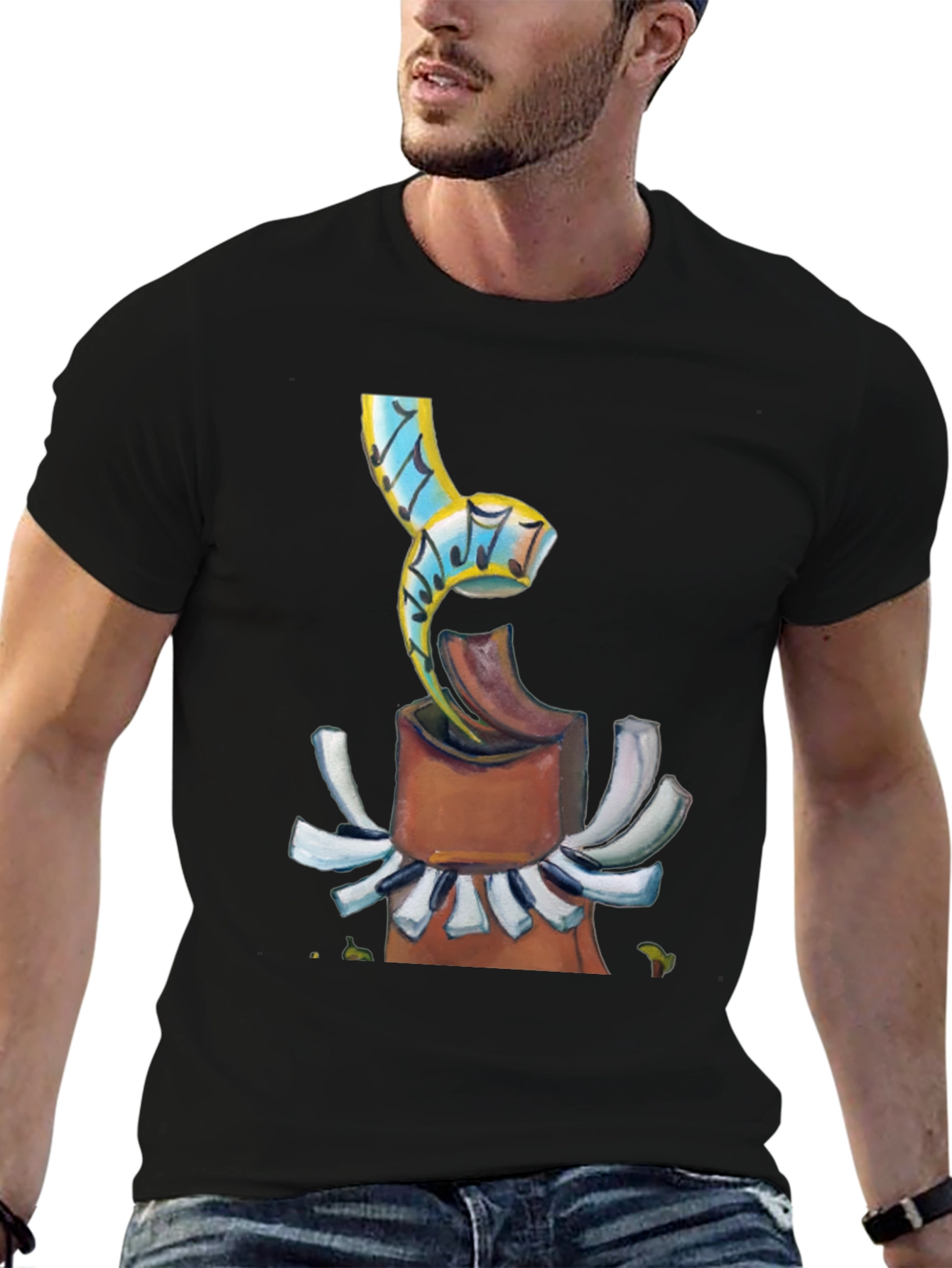 Abstract Music Theme Graphic T-Shirt