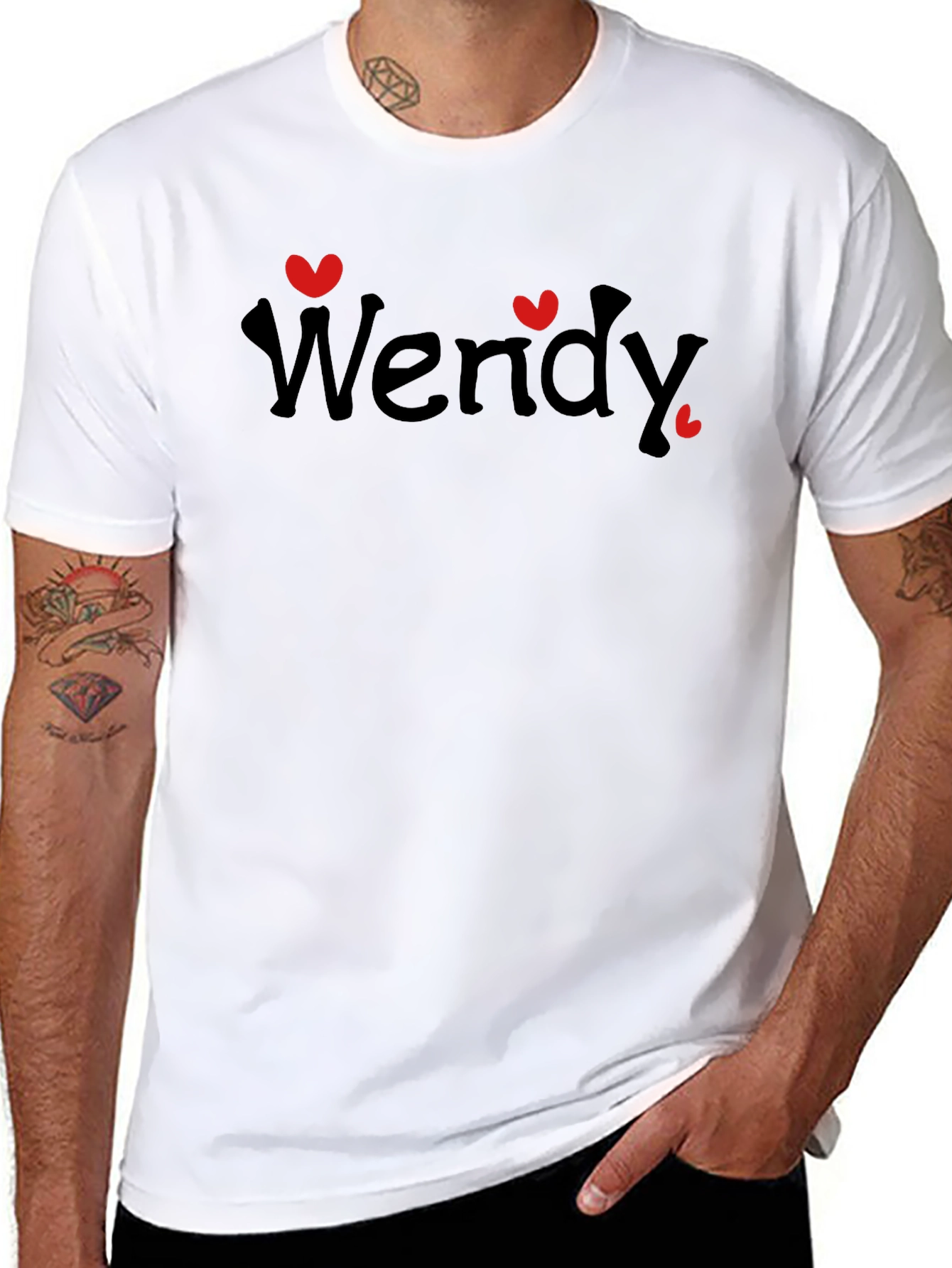 Wendy Heart T-Shirt - Black Cotton Tee