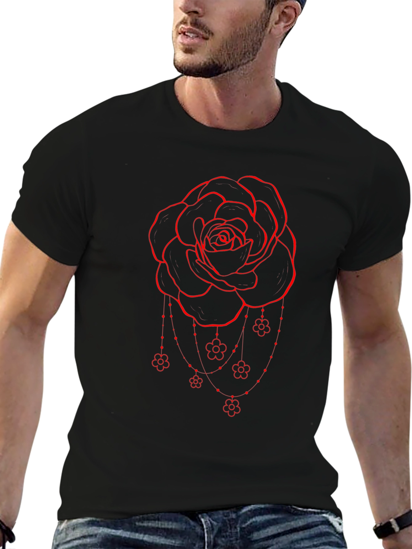 Rose Graphic T-Shirt - Black