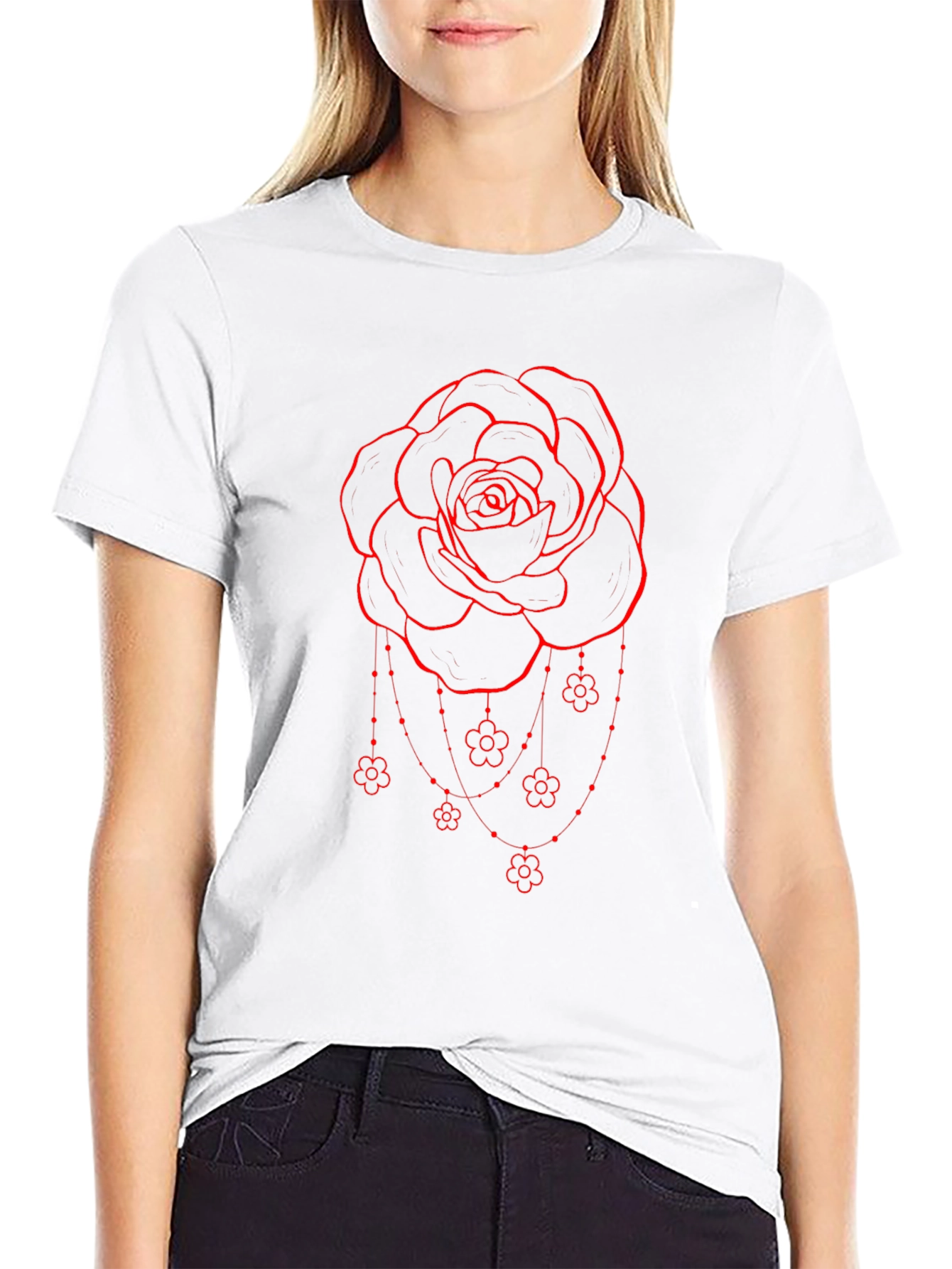 Rose Graphic T-Shirt - Black