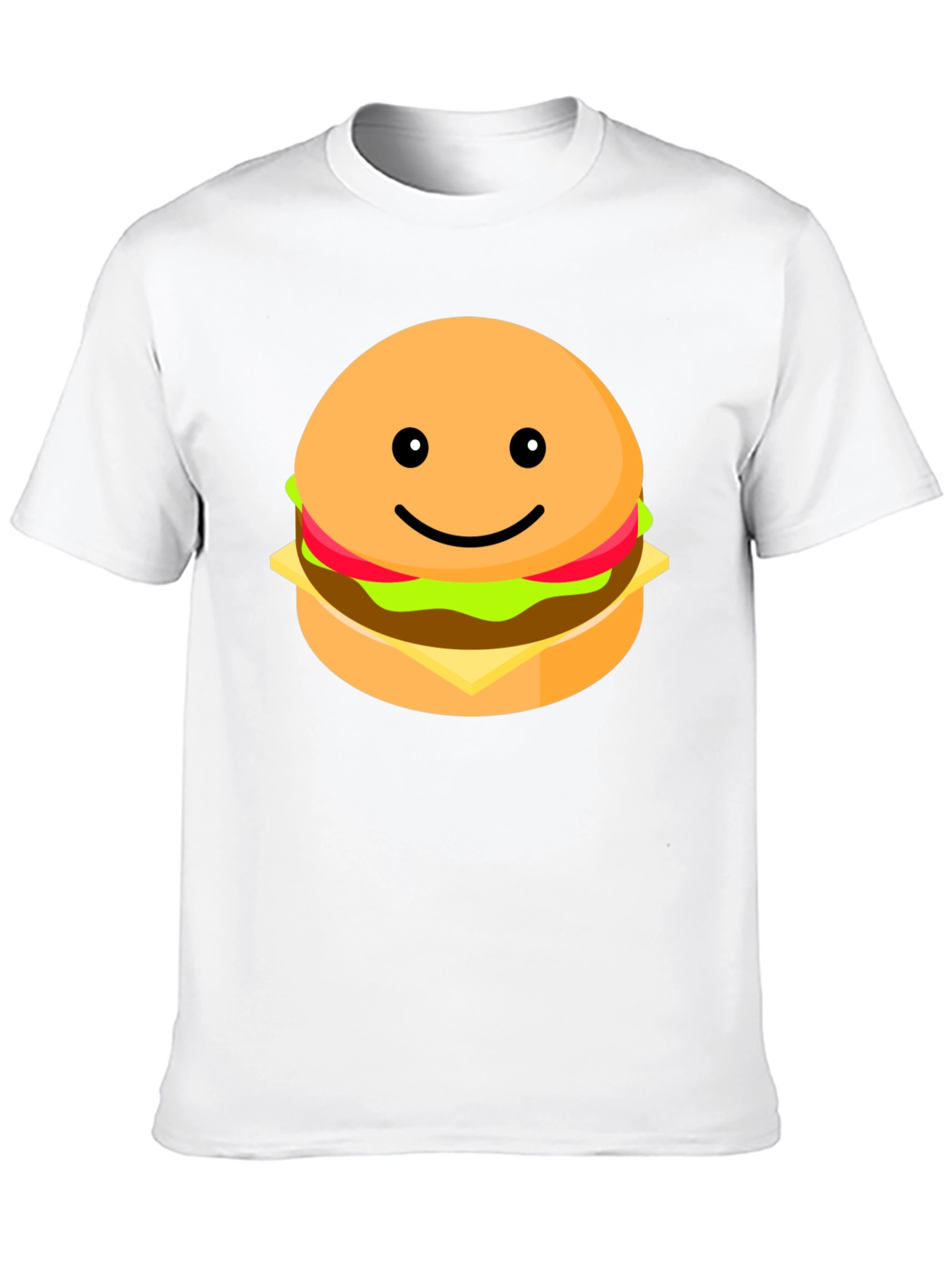 Smiling Burger Graphic Tee - Casual Black T-Shirt