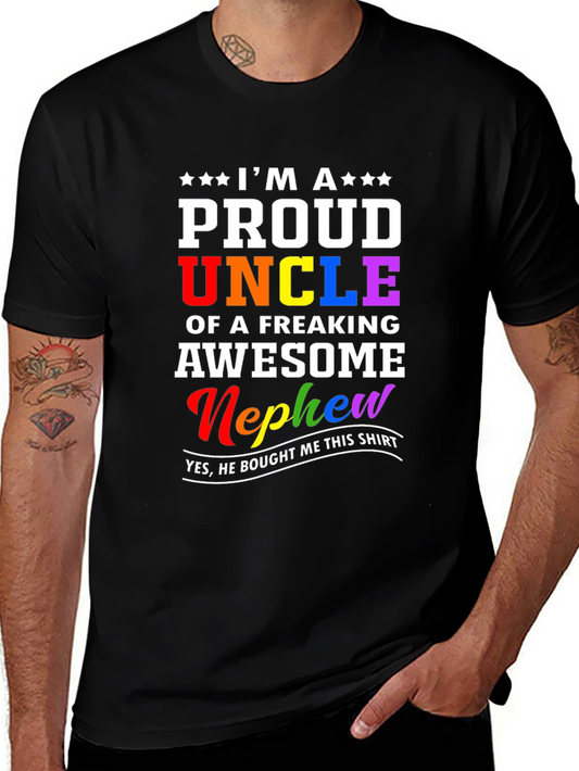 Proud Uncle T-Shirt - Freaking Awesome Nephew Gift