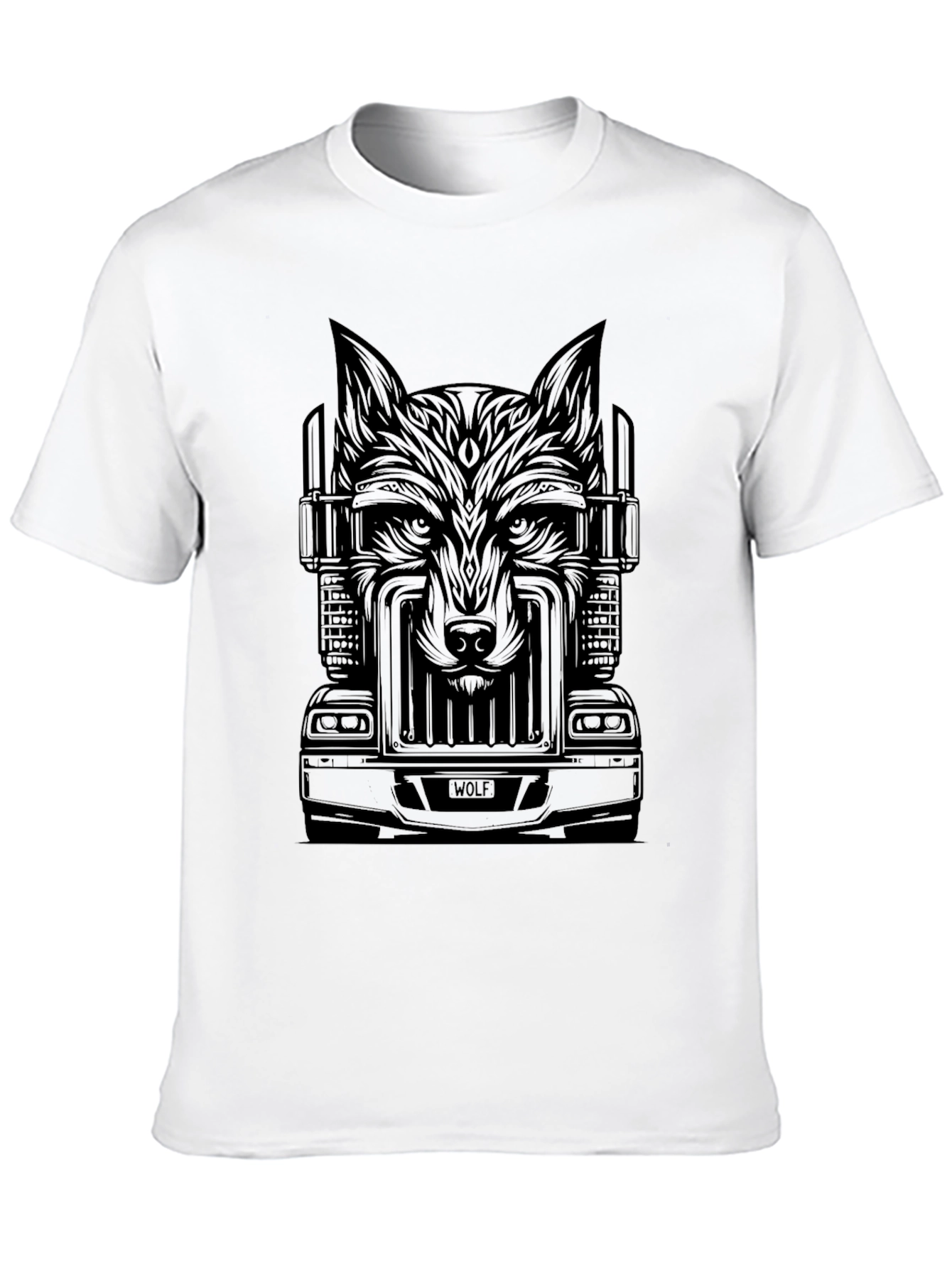 Wolf Trucker Graphic Tee - Cool Black T-Shirt