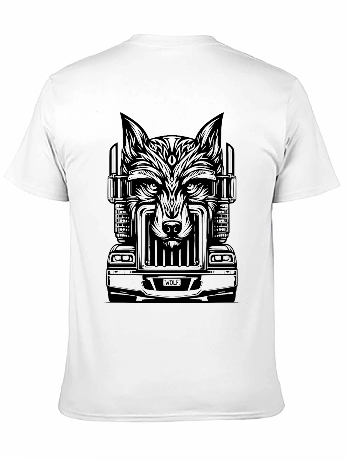 Wolf Trucker Graphic Tee - Cool Black T-Shirt