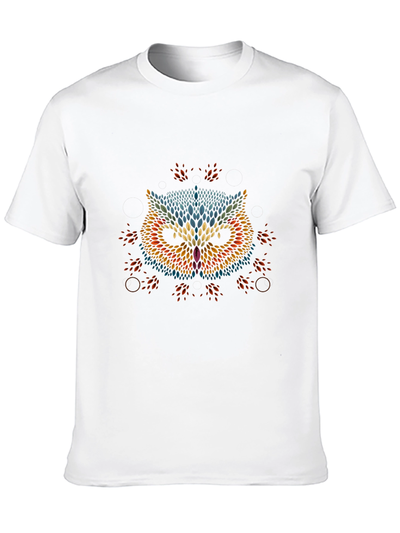 Artistic Owl Graphic T-Shirt - Stylish Crew Neck Tee