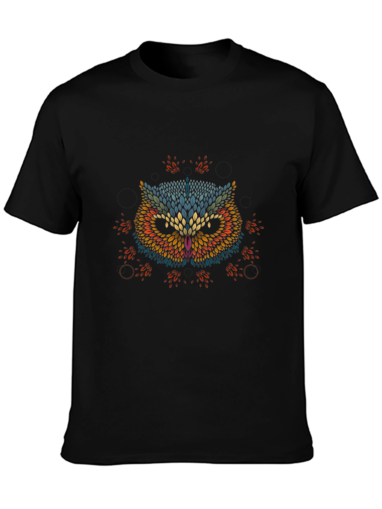 Artistic Owl Graphic T-Shirt - Stylish Crew Neck Tee